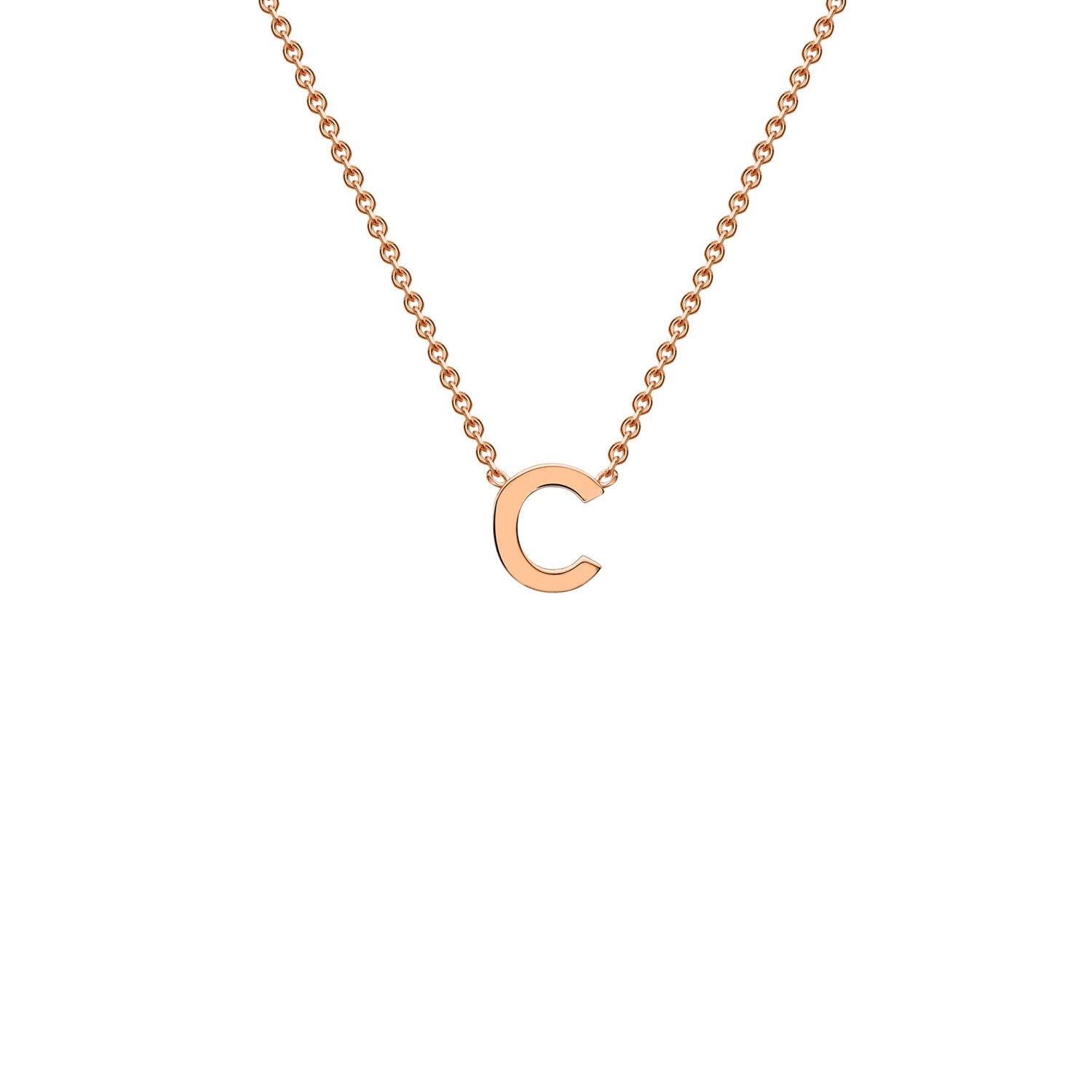 9k Solid Rose Gold Initial Necklace
