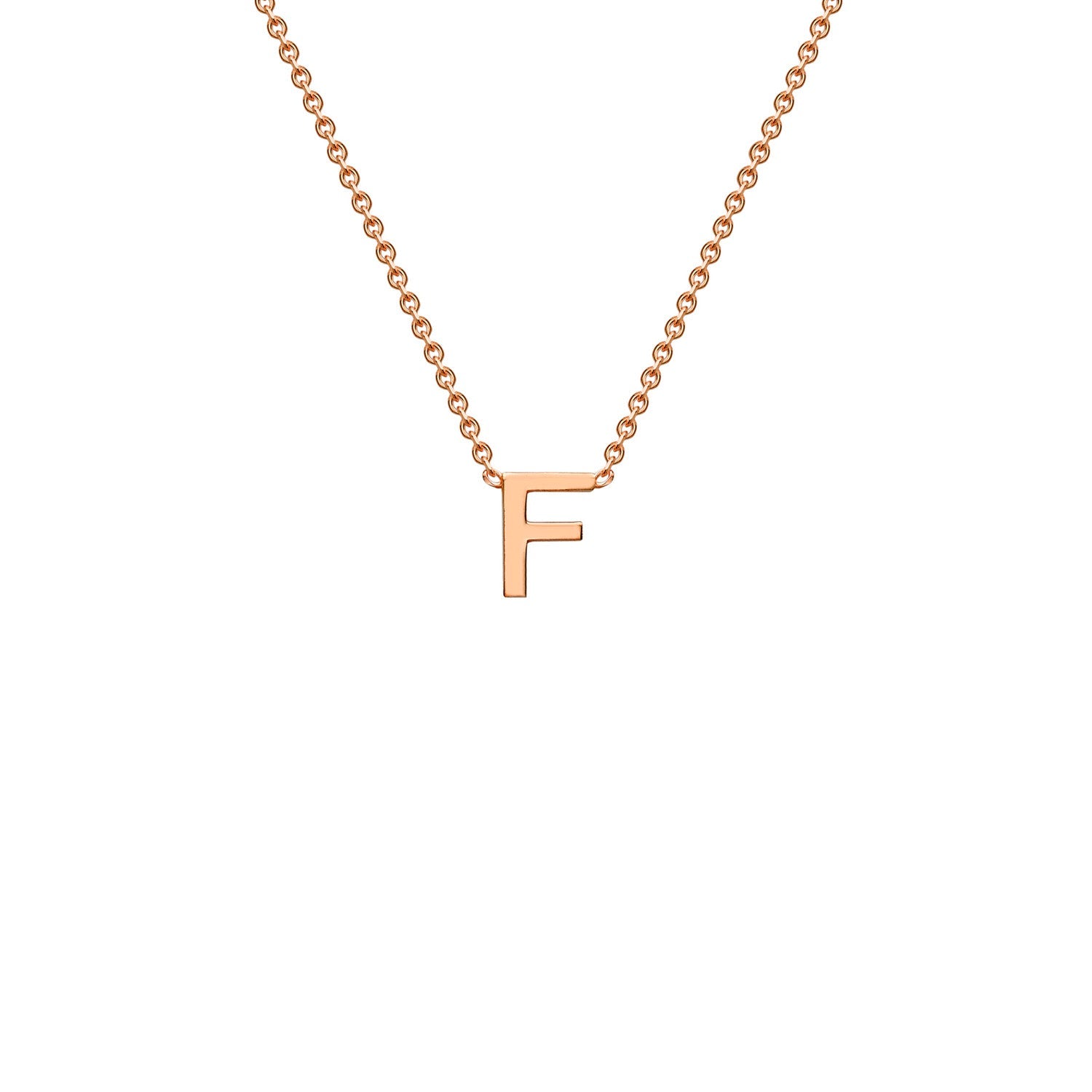 9k Solid Rose Gold Initial Necklace