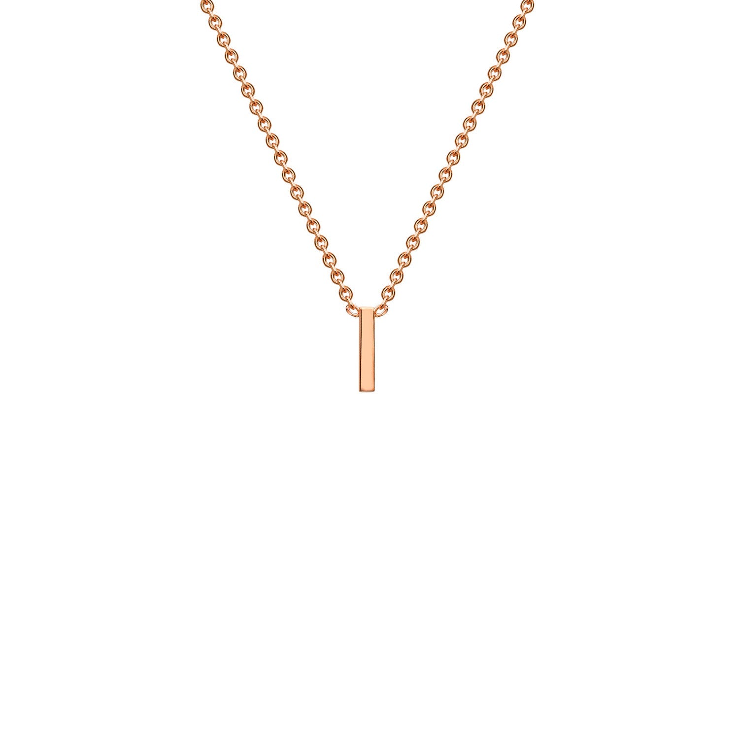 9k Solid Rose Gold Initial Necklace