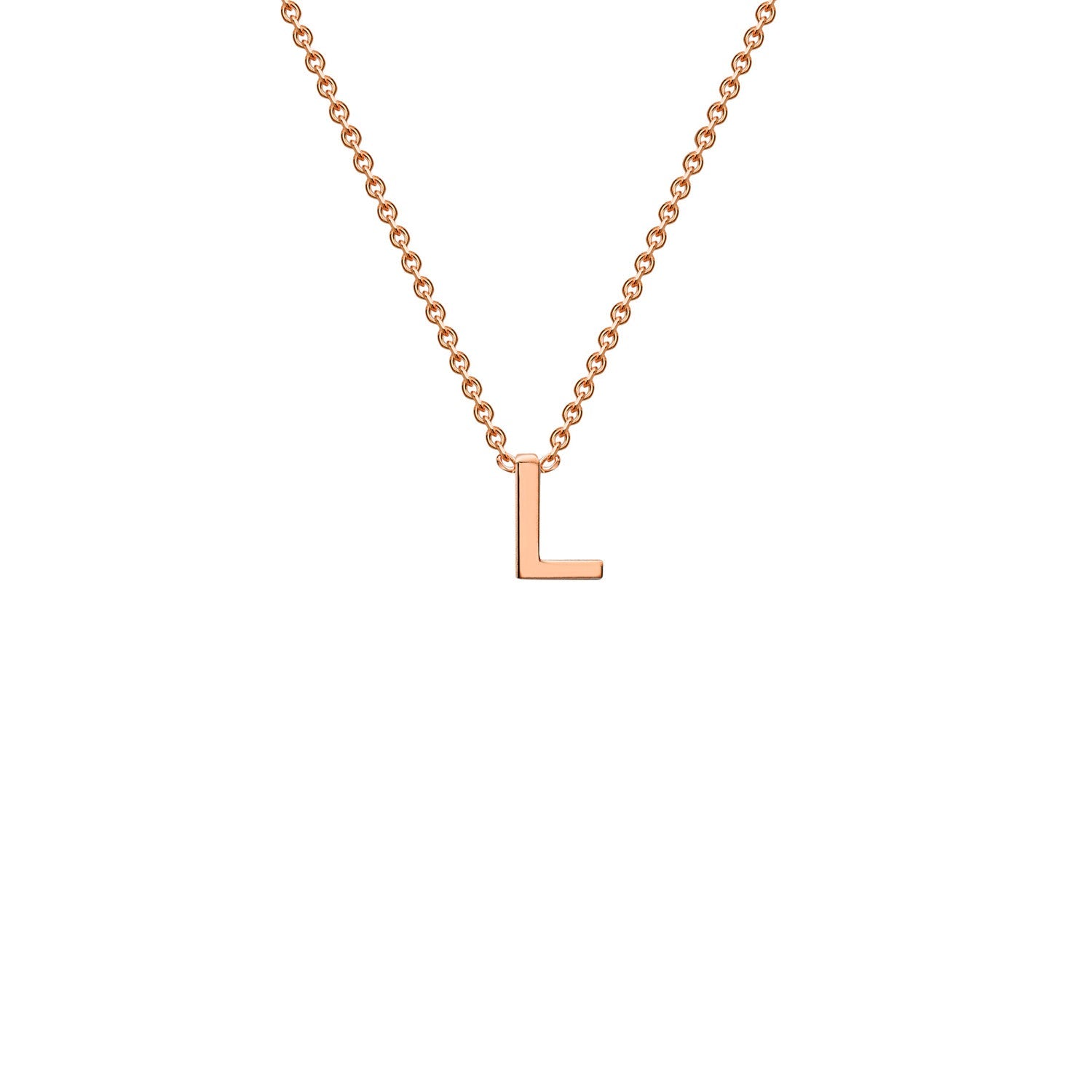 9k Solid Rose Gold Initial Necklace