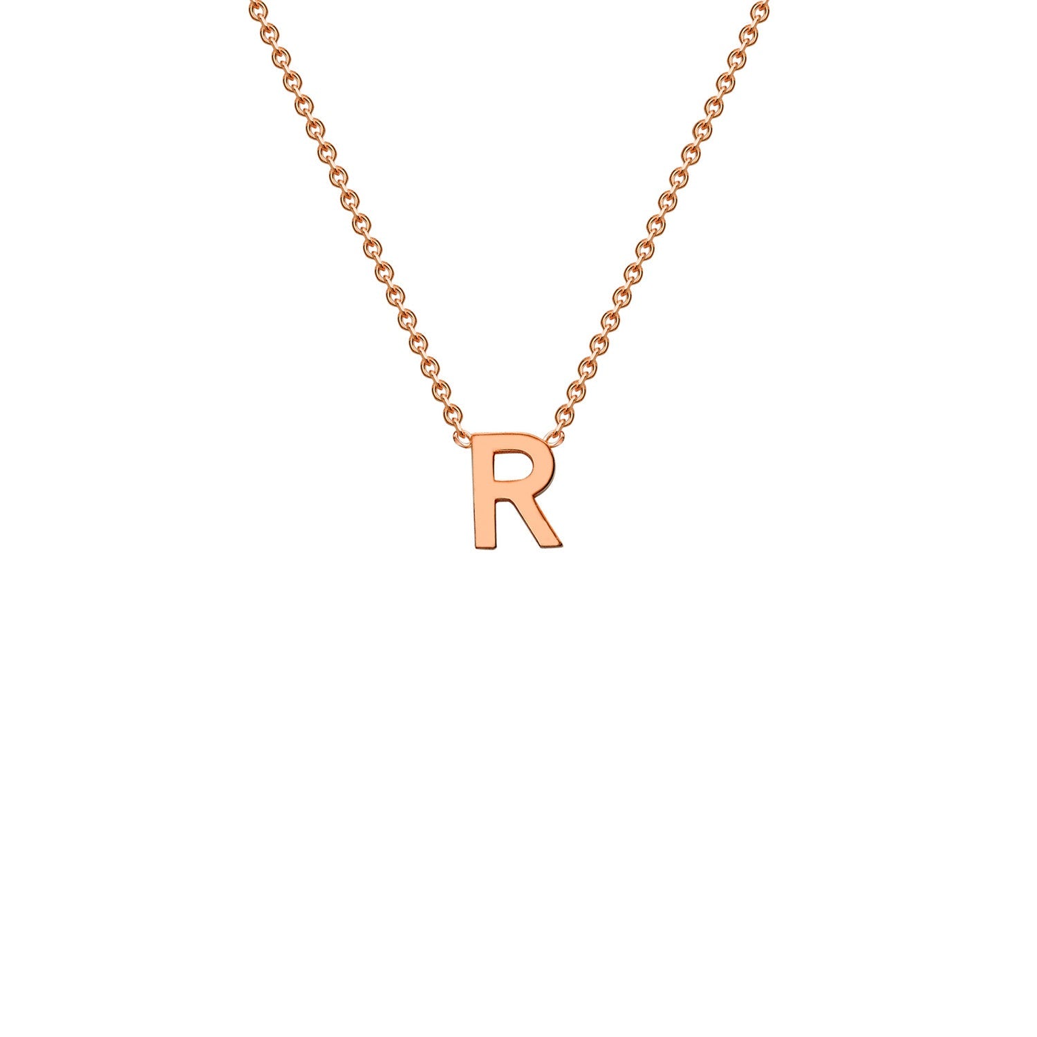 9k Solid Rose Gold Initial Necklace