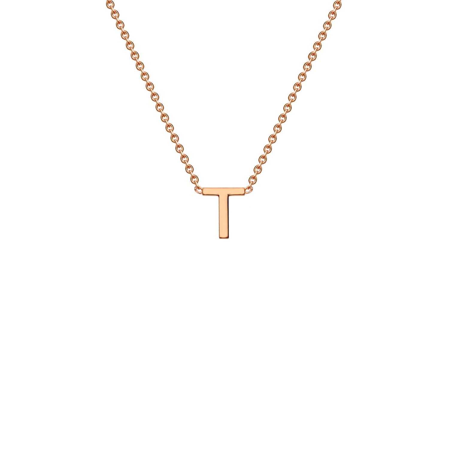 9k Solid Rose Gold Initial Necklace