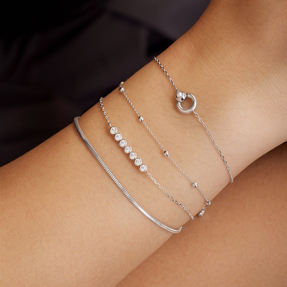Ania Haie Beaded Chain Bracelet Silver