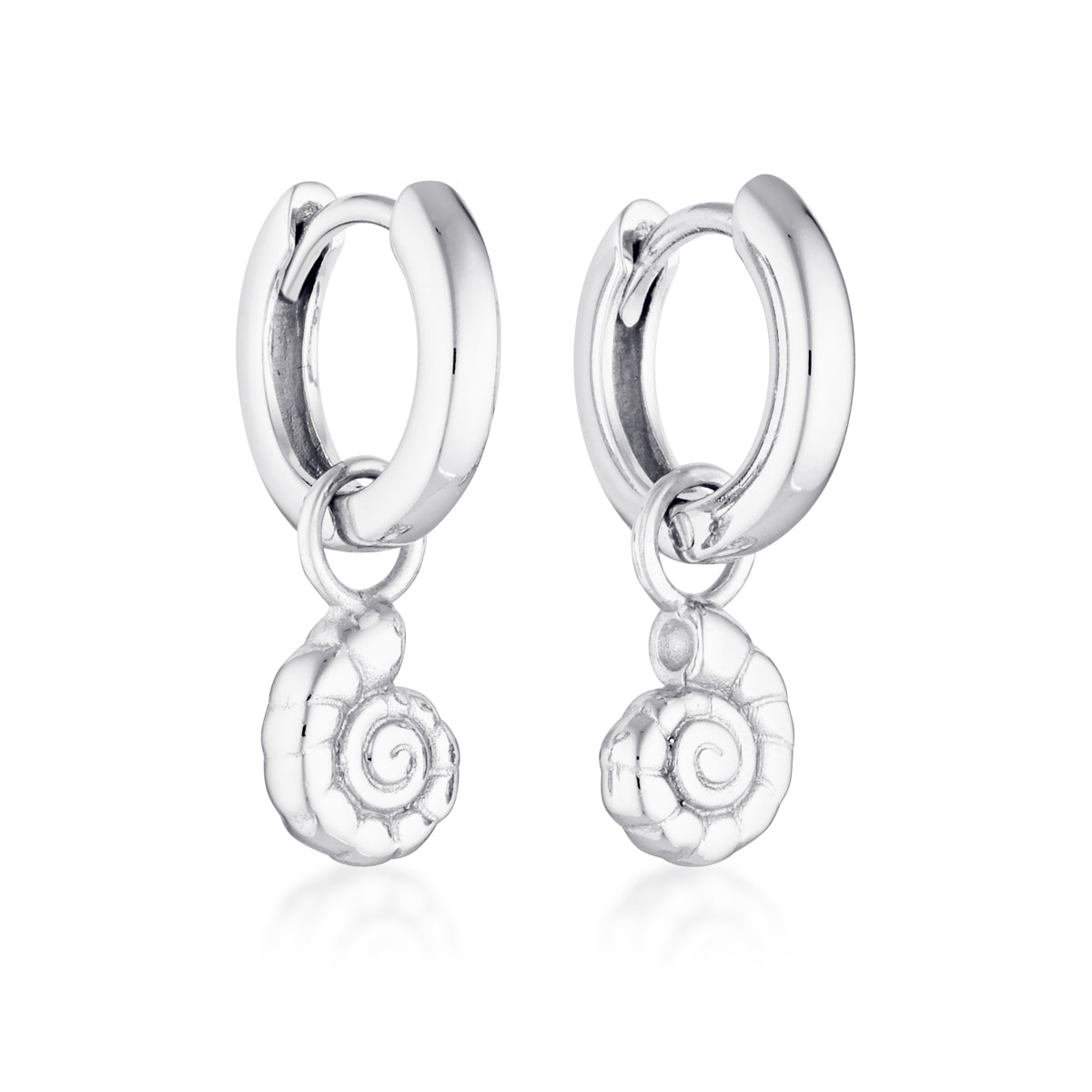 EL&RO Conch Shel Huggies Silver