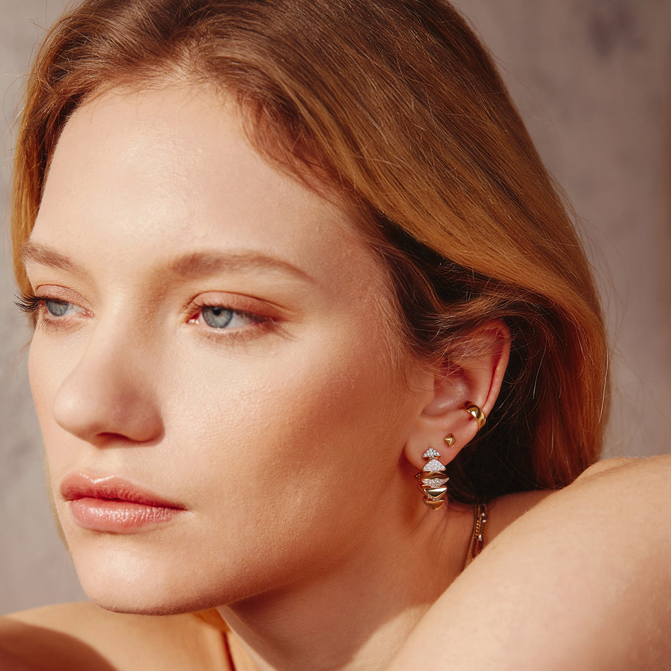 Ania Haie Pyramid Studs Gold