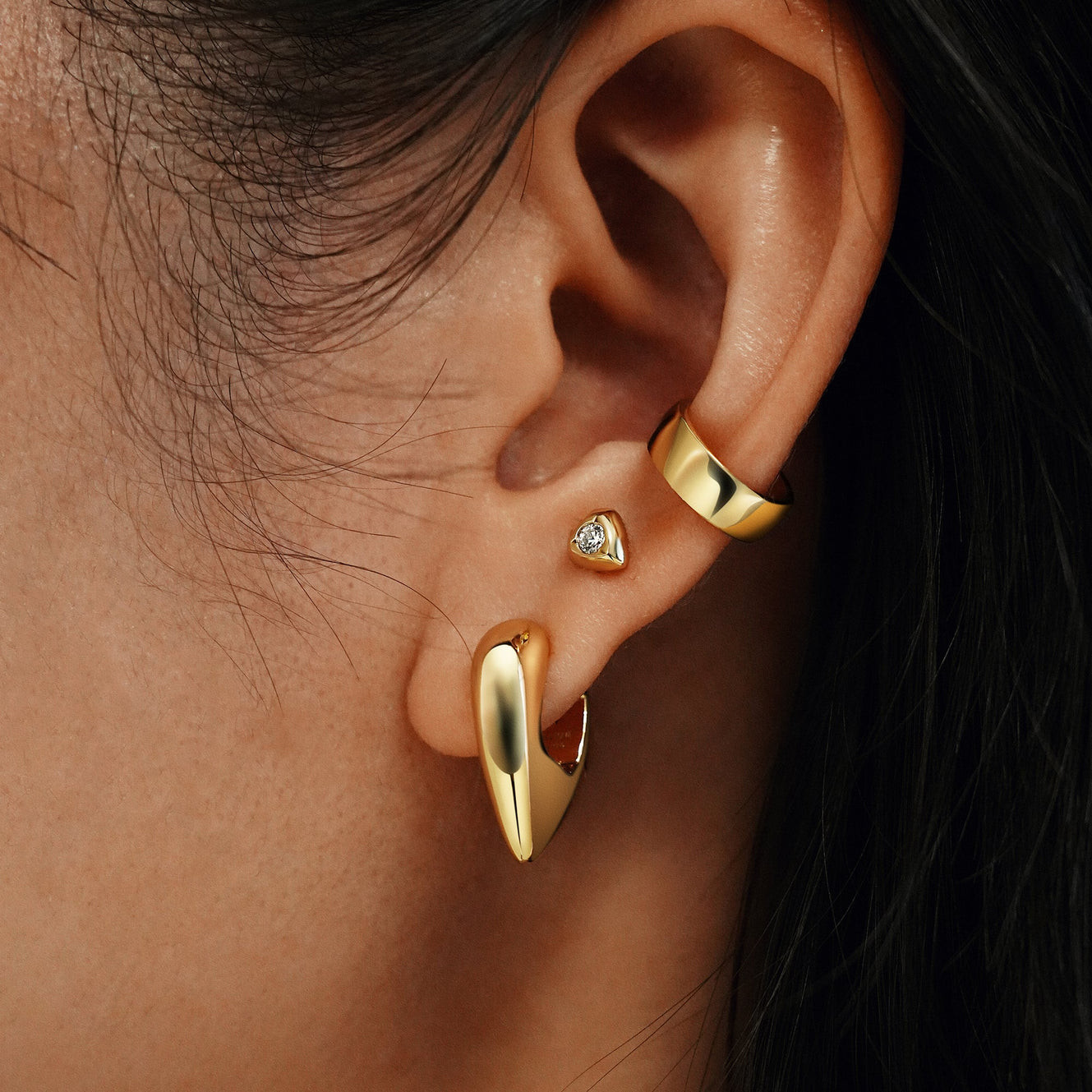 Ania Haie Sparkling Shield Studs Gold