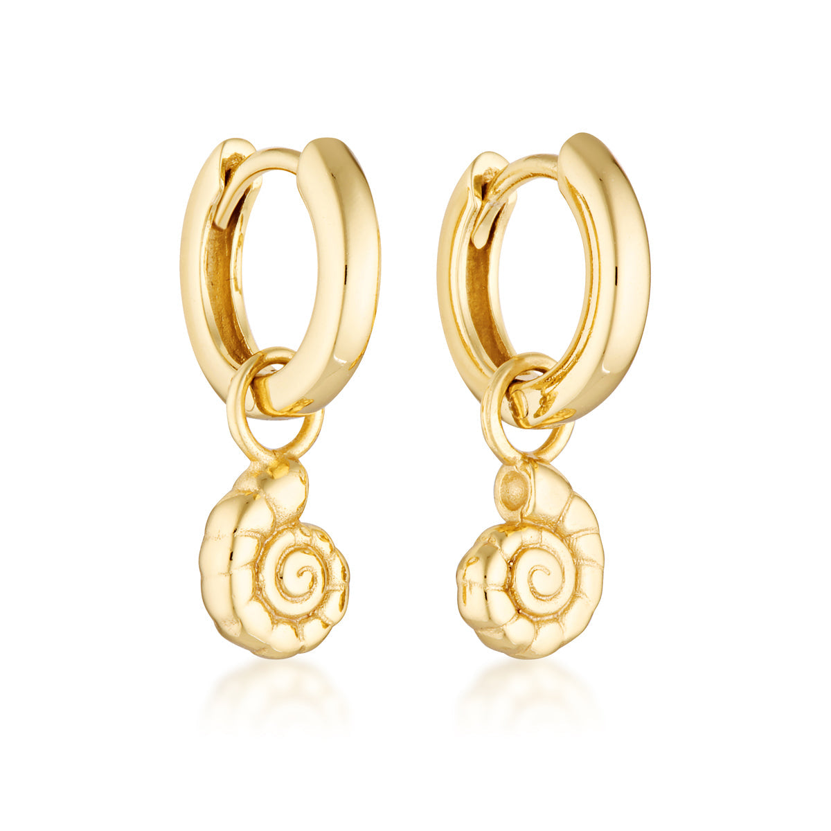 EL&RO Conch Shell Huggies Gold