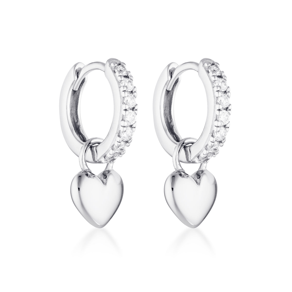 EL&RO Paris Heart Huggies Silver