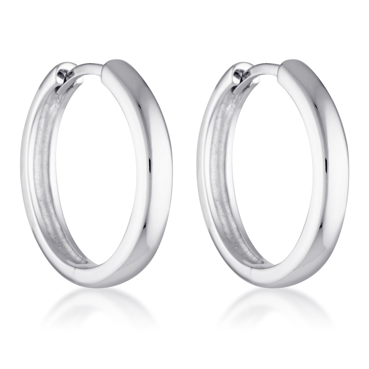 EL&RO Fleur Hoops Silver