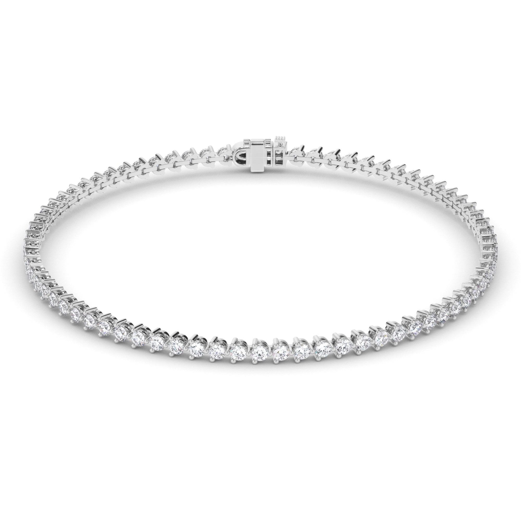 Round Brilliant Cut Laboratory Grown Diamond Tennis Bracelet