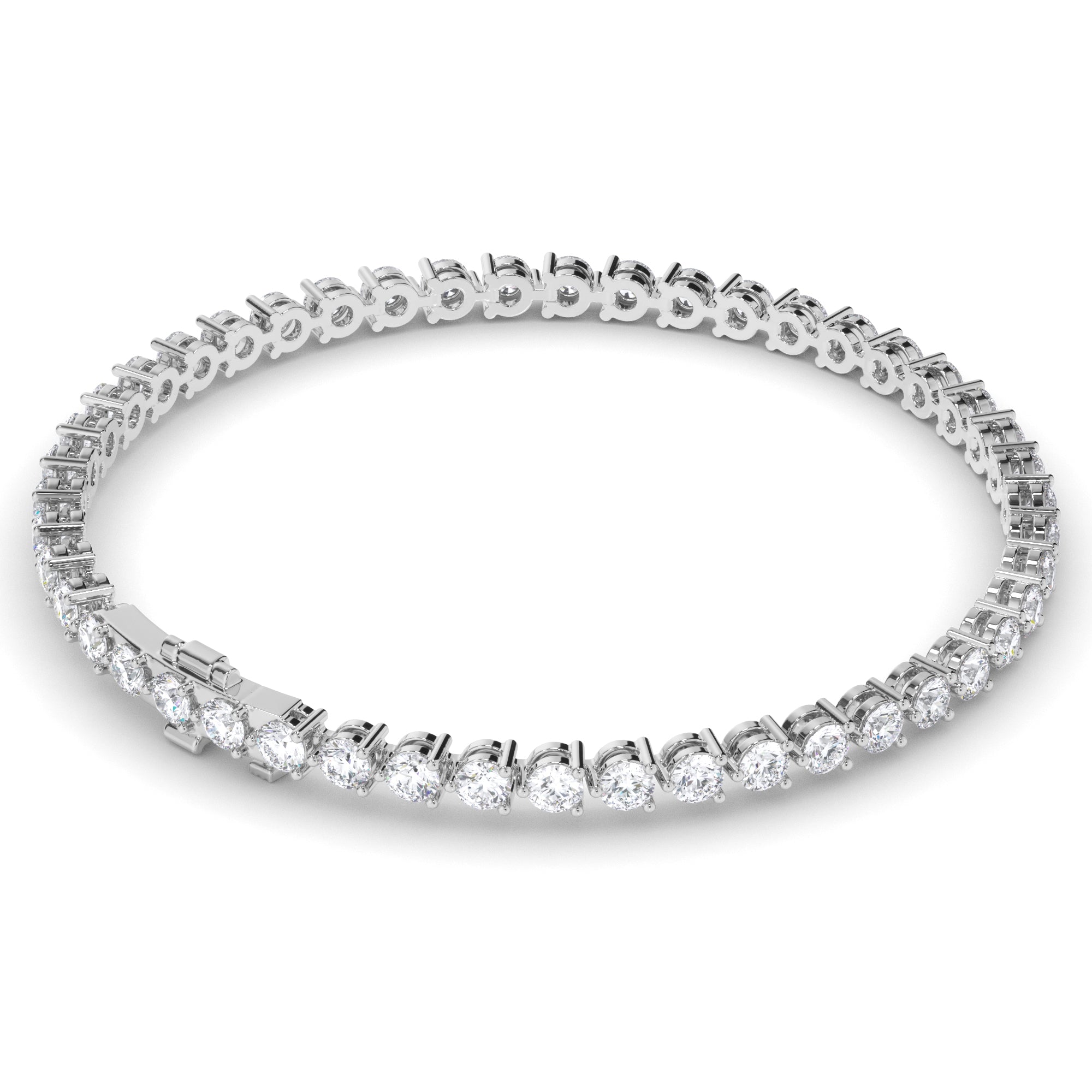Round Brilliant Cut Laboratory Grown Diamond Tennis Bracelet