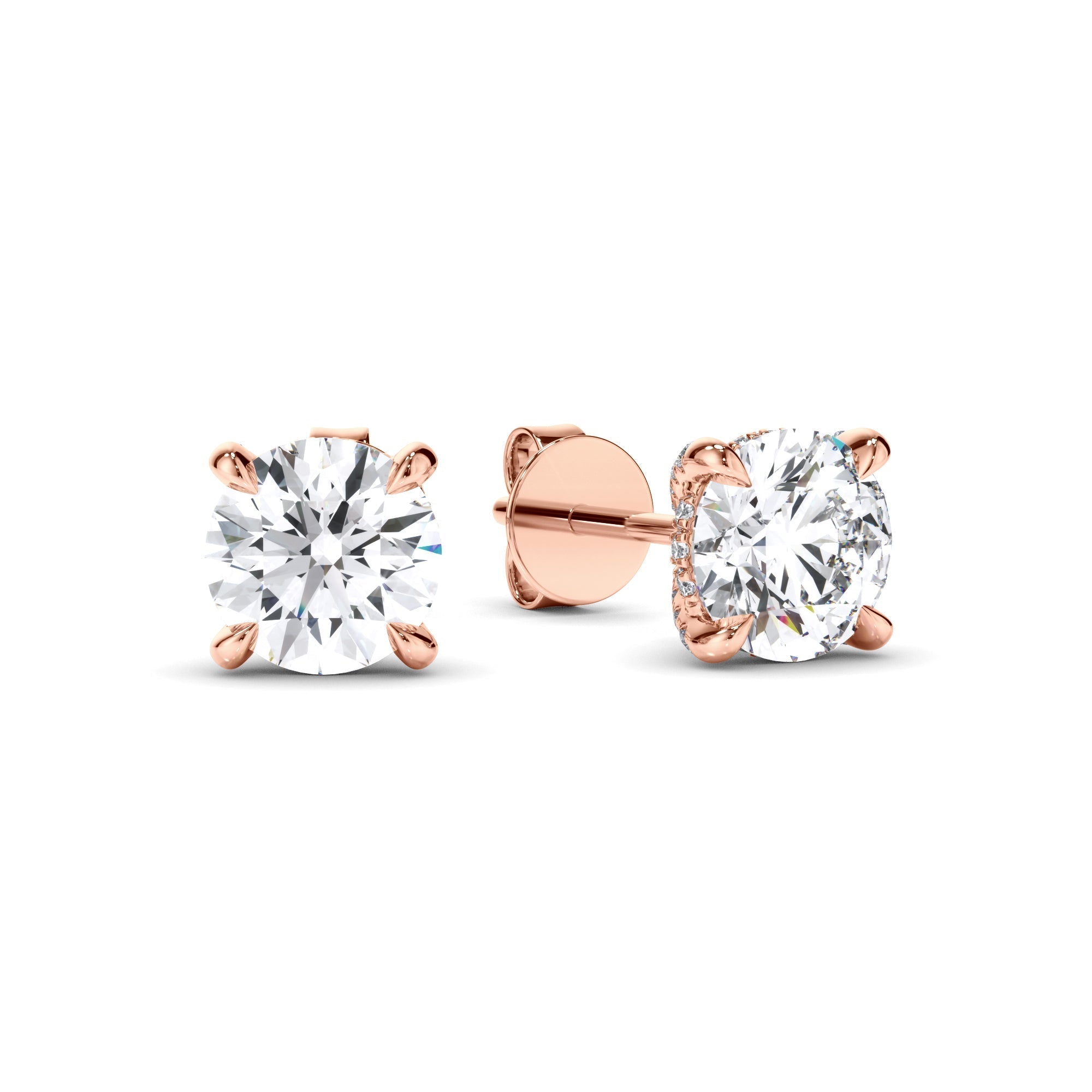 Round Brilliant Cut Diamond Stud Earrings