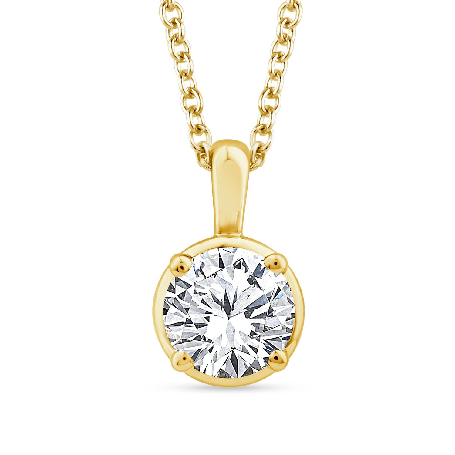 22K Gold Vermeil 1.00ct Lab Grown Diamond Necklace 40-45cm