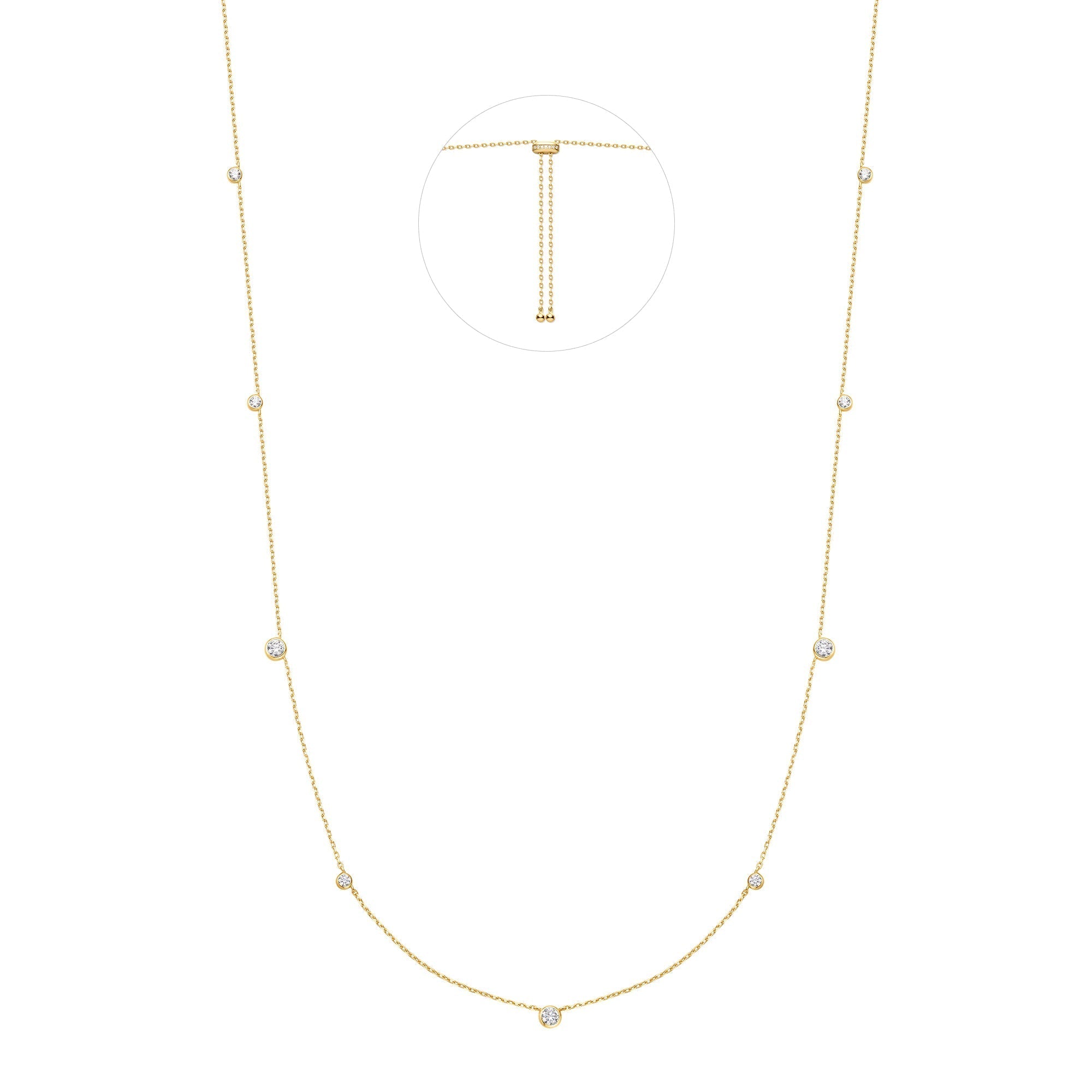 Ania Haie Gold Bezel Cubic Zirconia Station Necklace