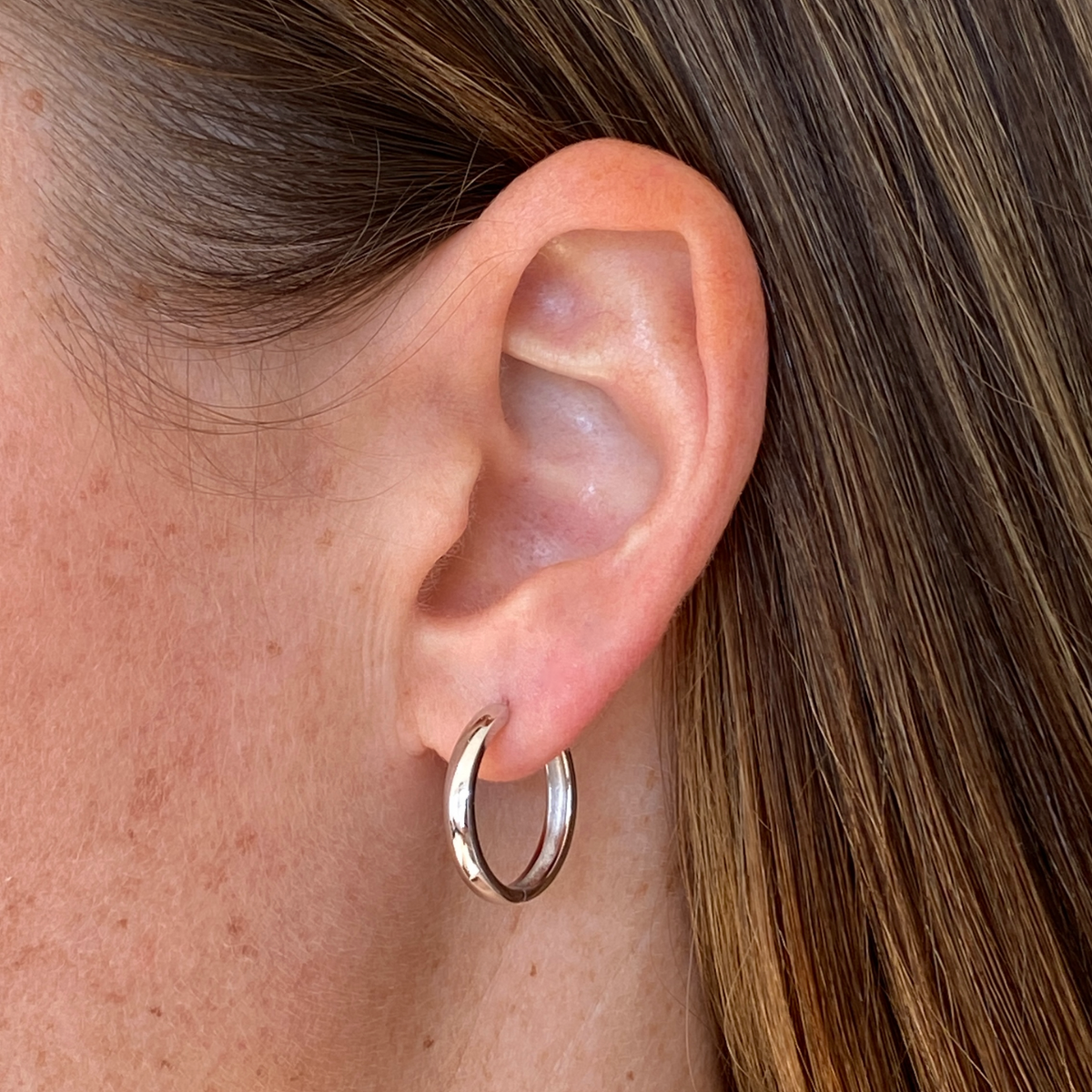 EL&RO Fleur Hoops Silver