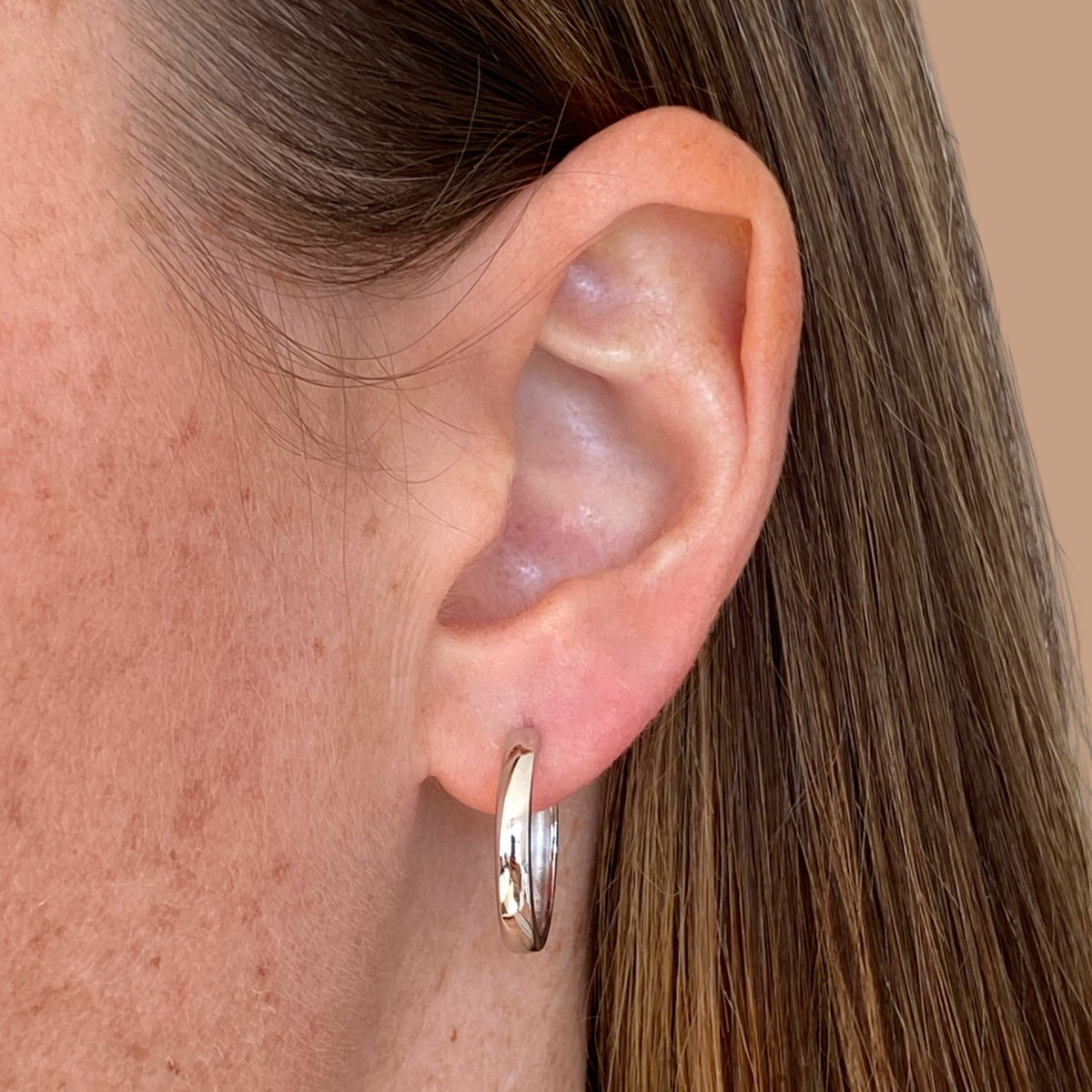 EL&RO Fleur Hoops Silver