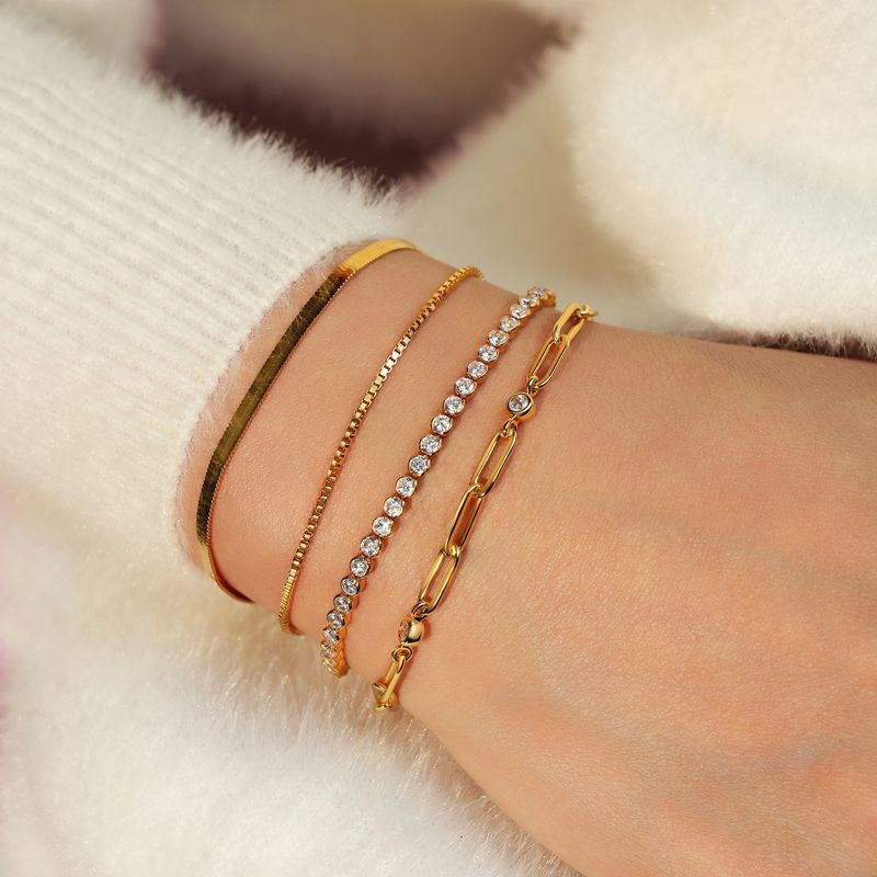 Ania Haie Paper Clip Chain Bracelet Gold