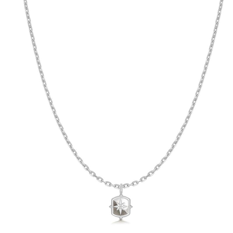 Ania Haie Mother of Pearl Star Necklace Silver