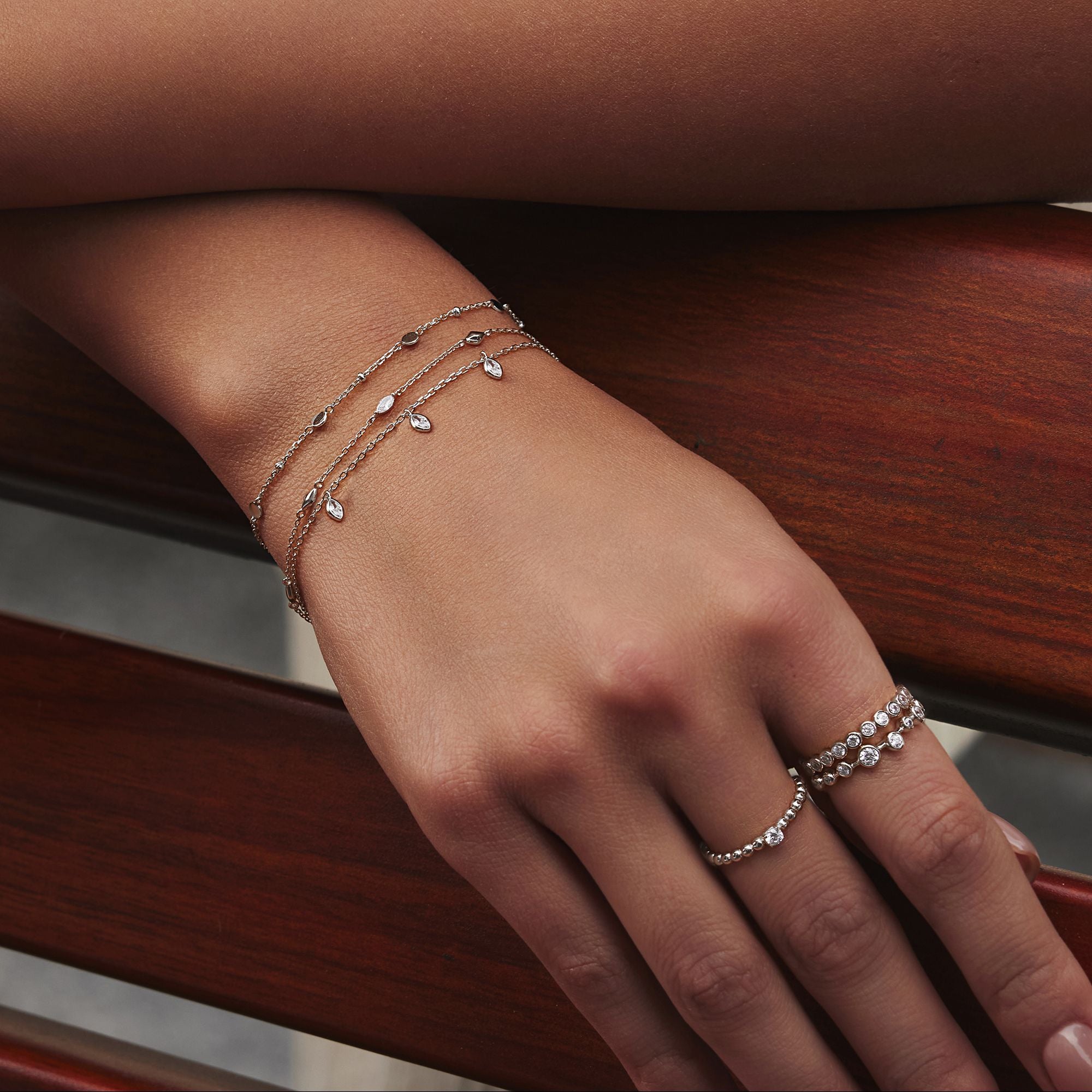 Ania Haie Sparkling Triple Bracelet Silver