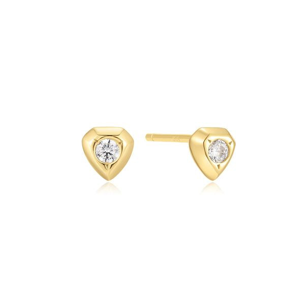 Ania Haie Sparkling Shield Studs Gold
