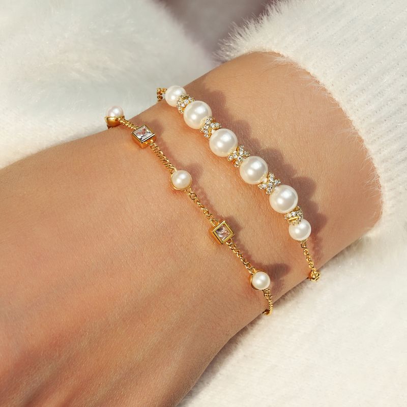 Ania Haie Zoom Stone & Pearl Bracelet Gold
