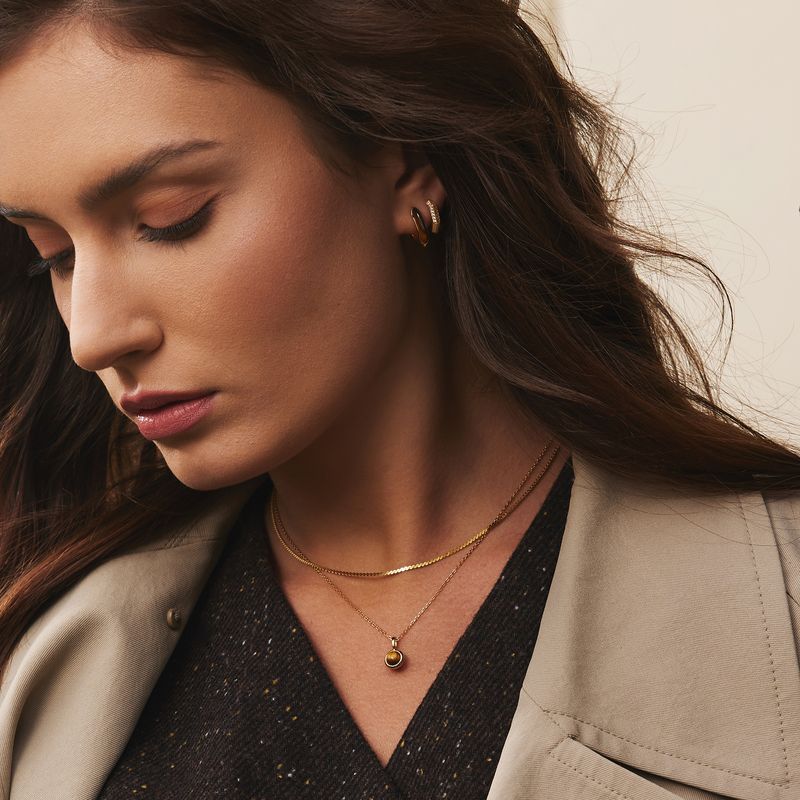 Ania Haie Tiger Eye Huggies Gold