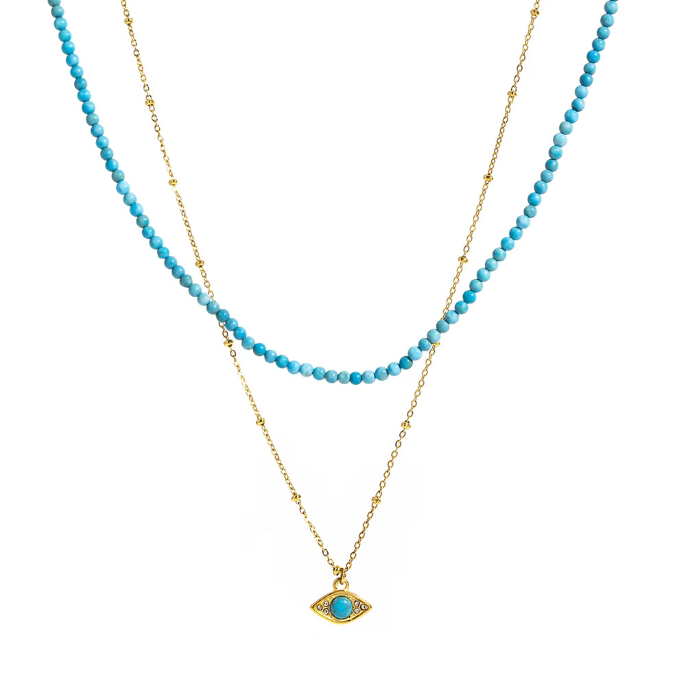 Azure Eye Necklace Gold