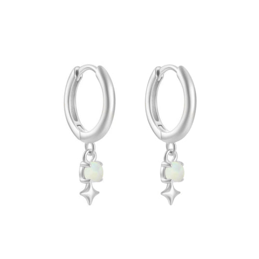Opalite Star Huggies Silver