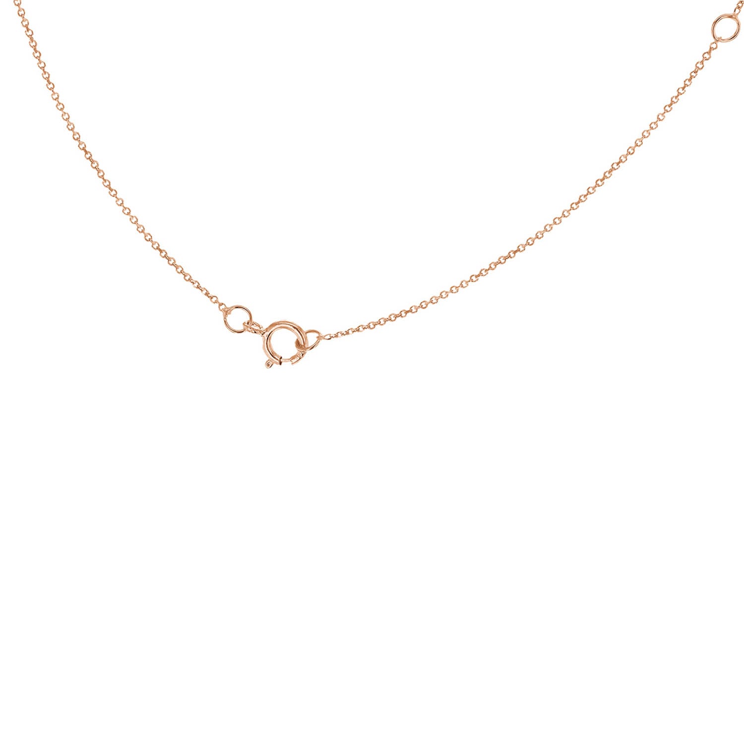 9k Solid Rose Gold Initial Necklace