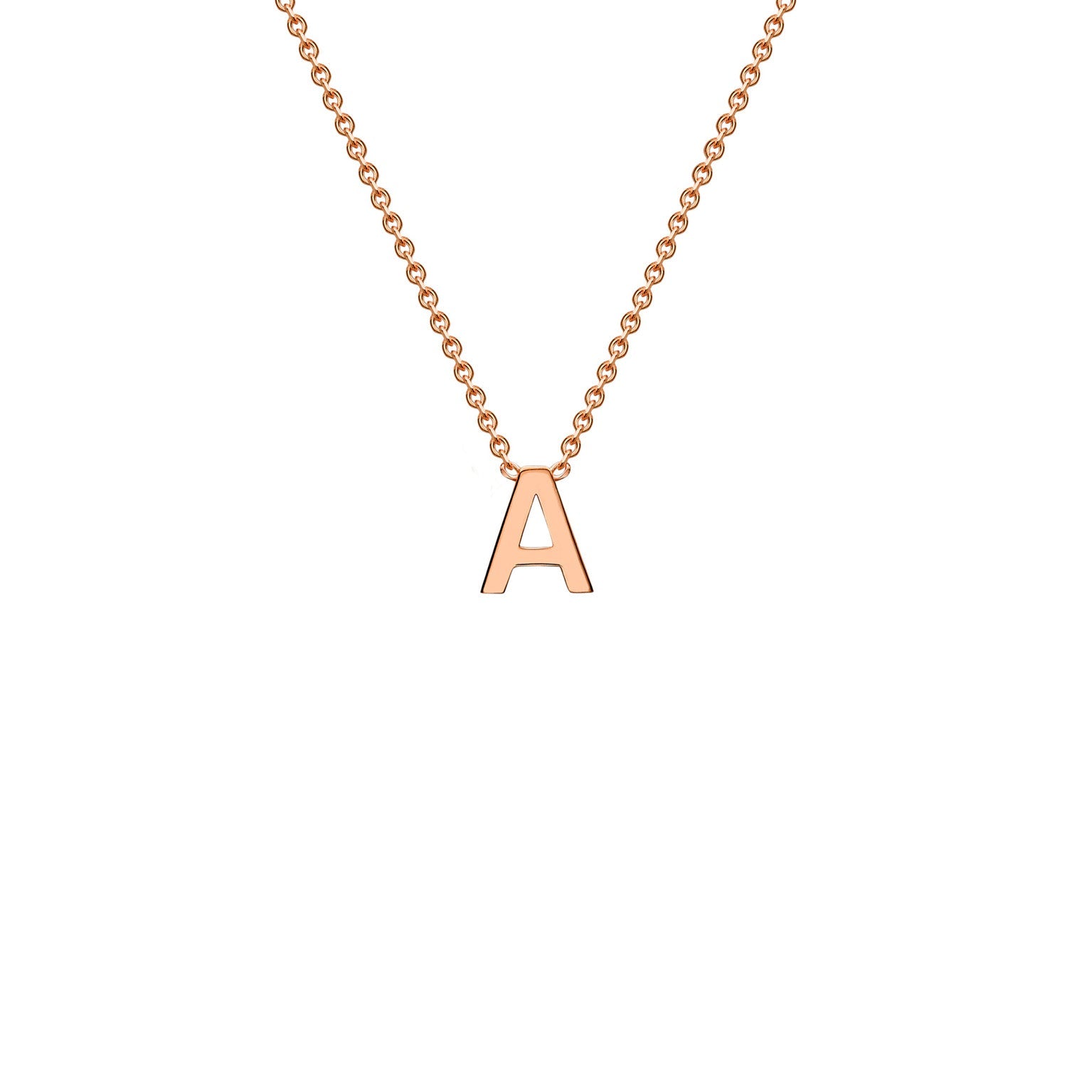 9k Solid Rose Gold Initial Necklace