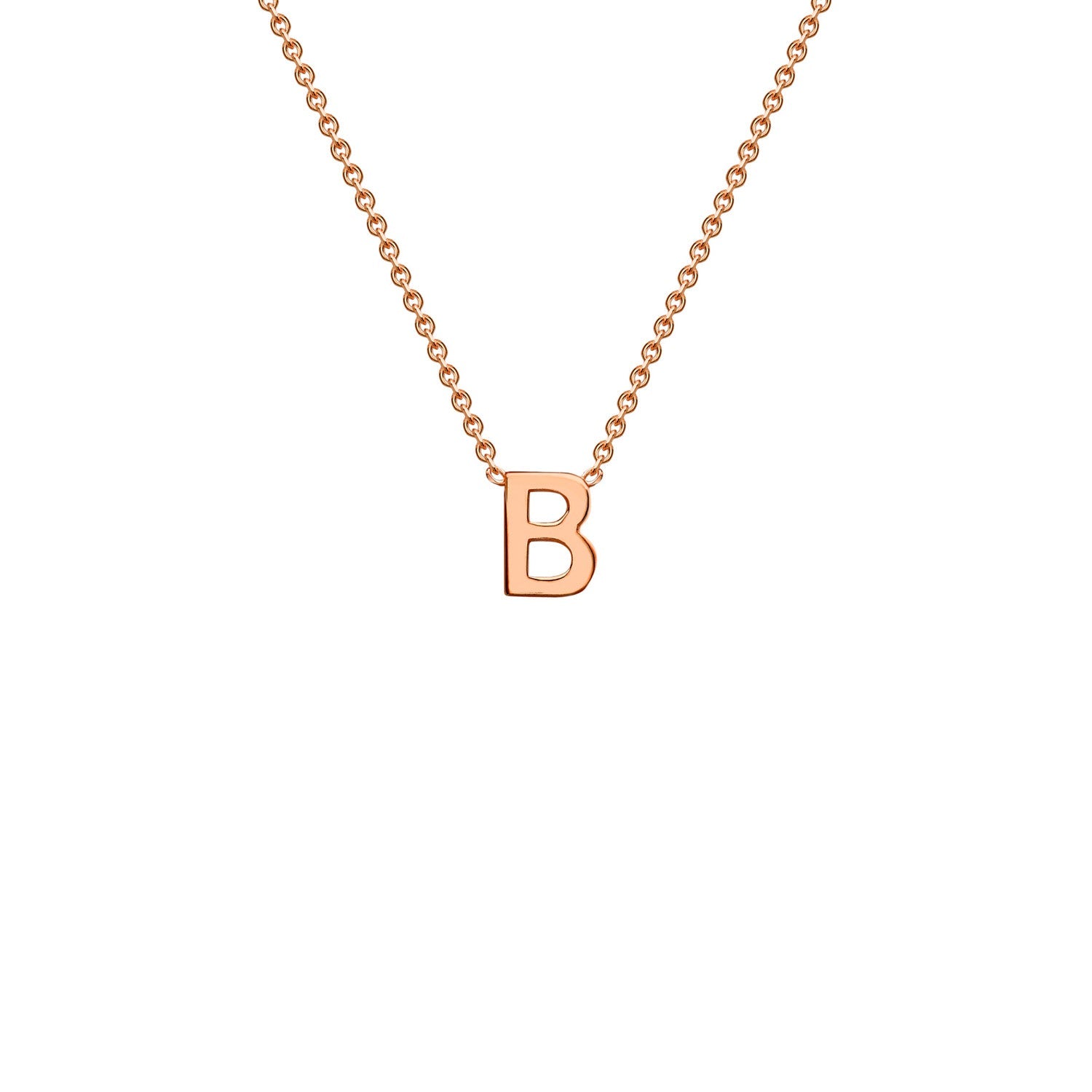9k Solid Rose Gold Initial Necklace