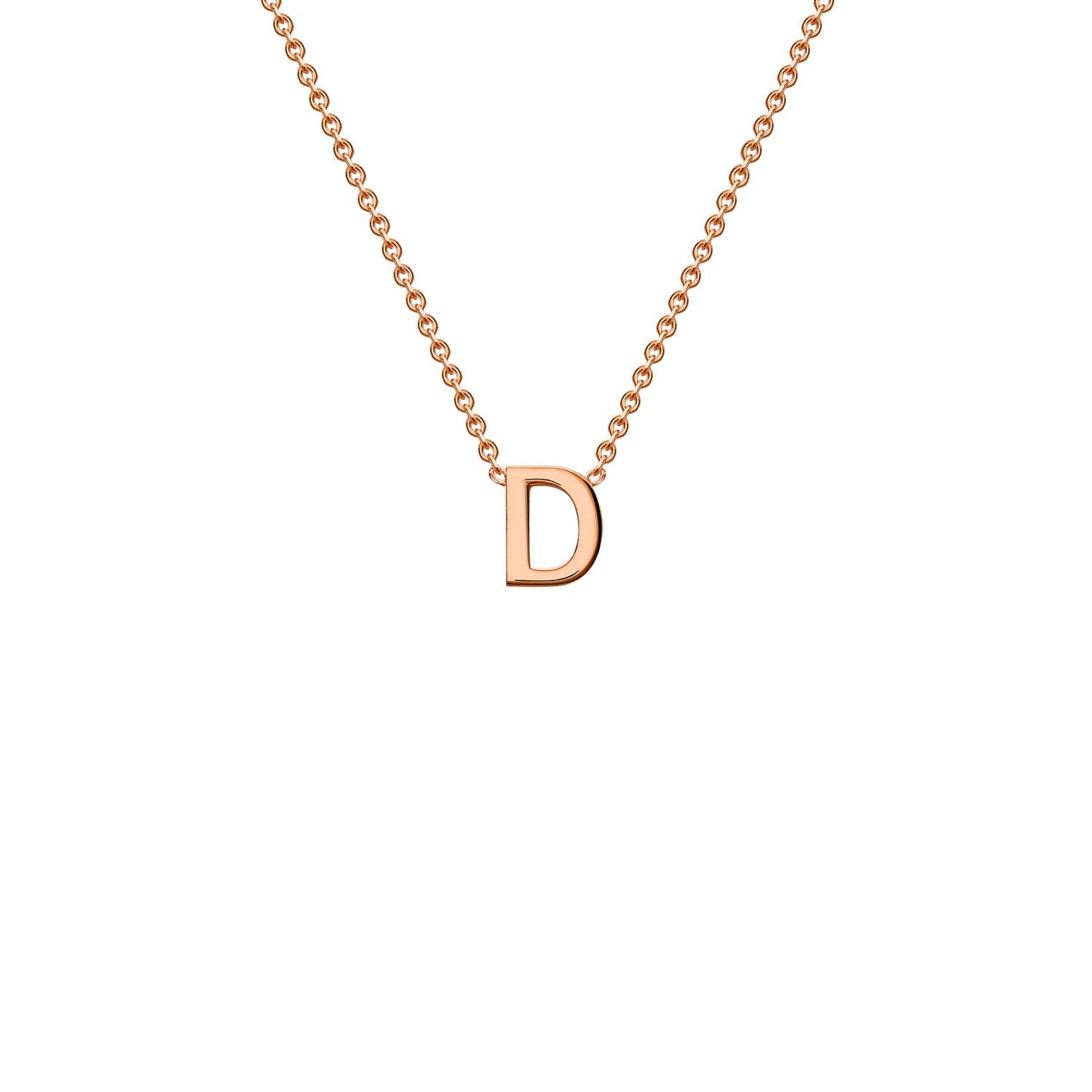 9k Solid Rose Gold Initial Necklace