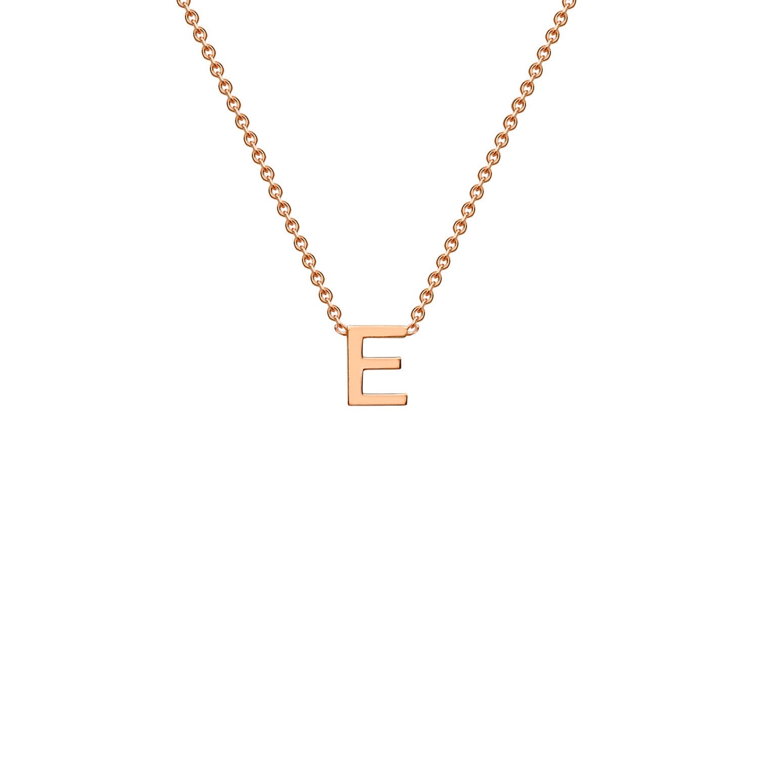 9k Solid Rose Gold Initial Necklace