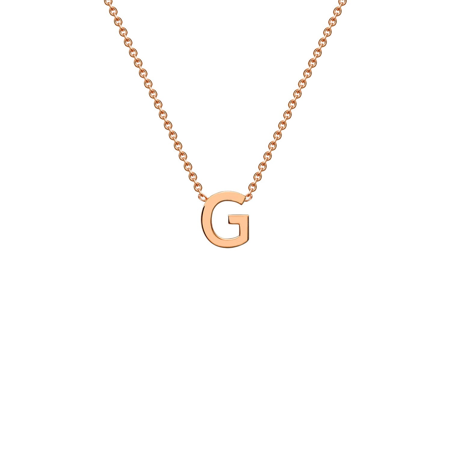9k Solid Rose Gold Initial Necklace