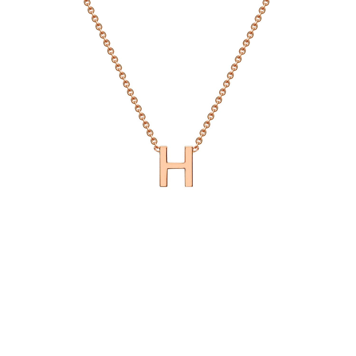9k Solid Rose Gold Initial Necklace