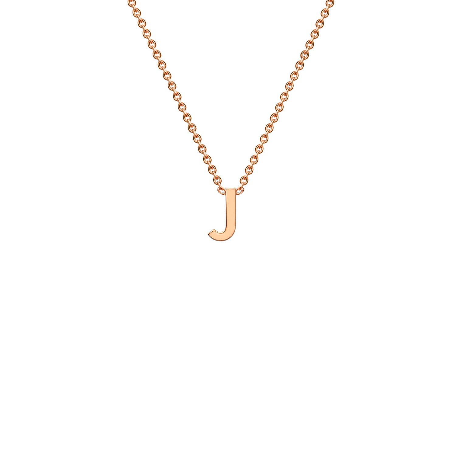 9k Solid Rose Gold Initial Necklace