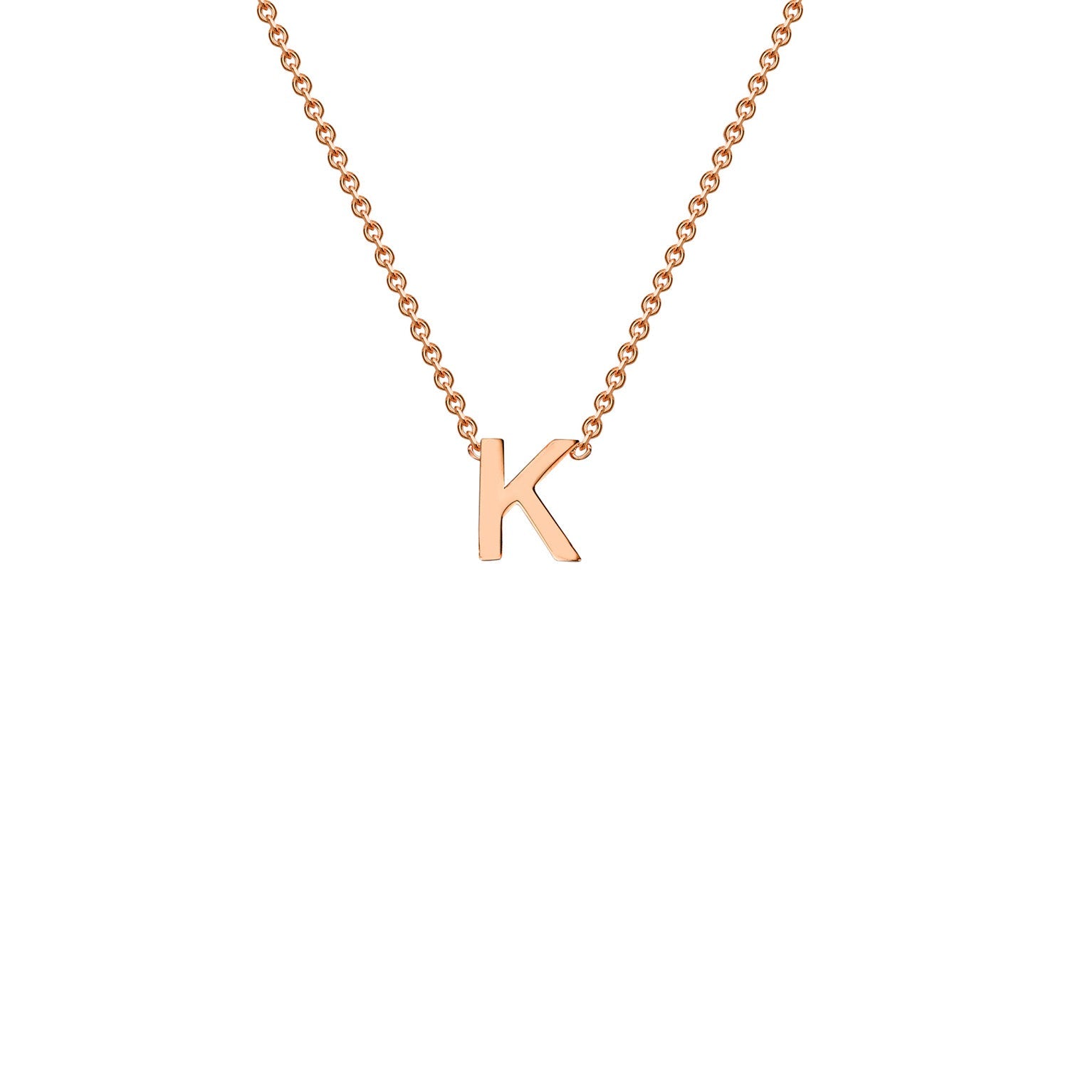 9k Solid Rose Gold Initial Necklace