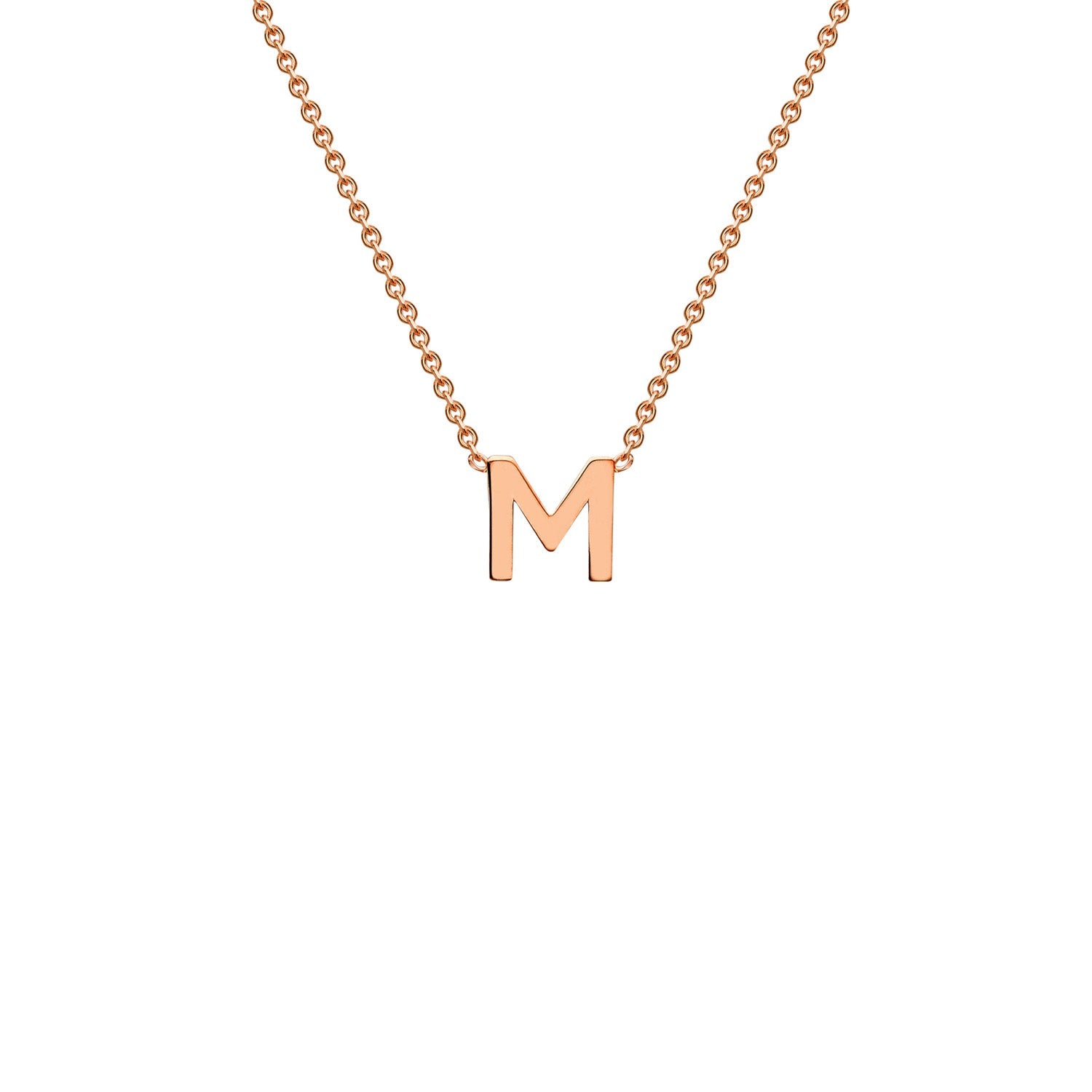 9k Solid Rose Gold Initial Necklace