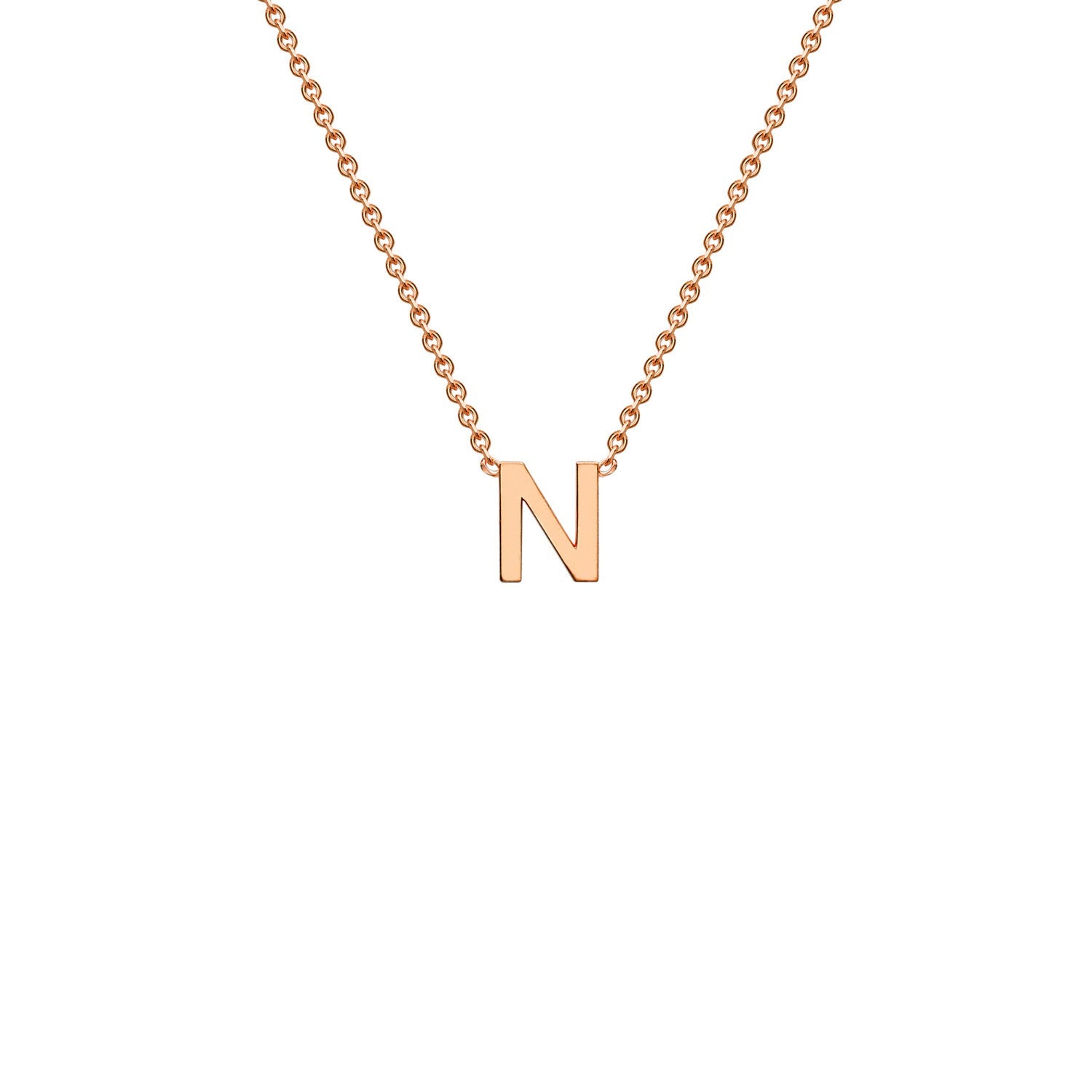 9k Solid Rose Gold Initial Necklace