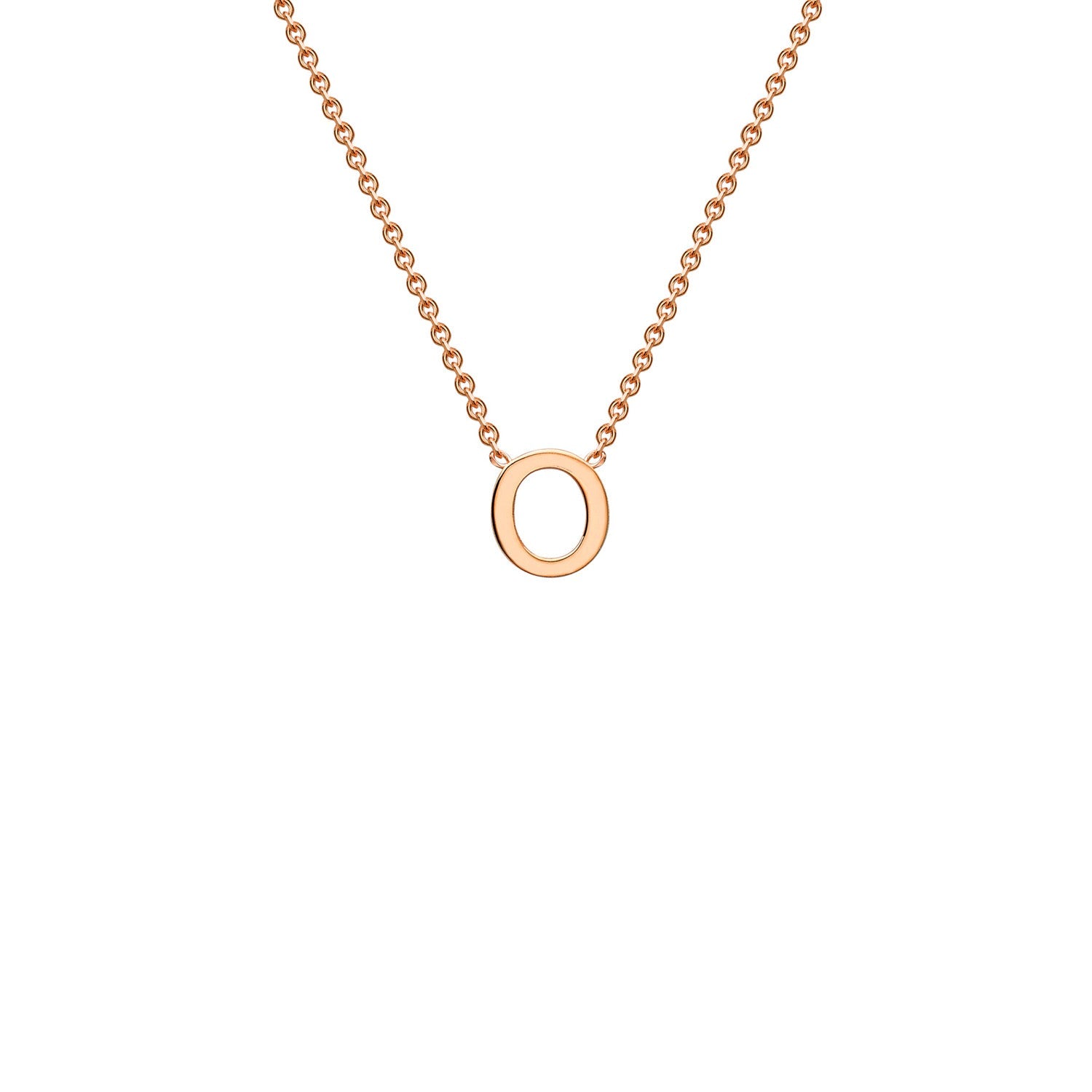 9k Solid Rose Gold Initial Necklace