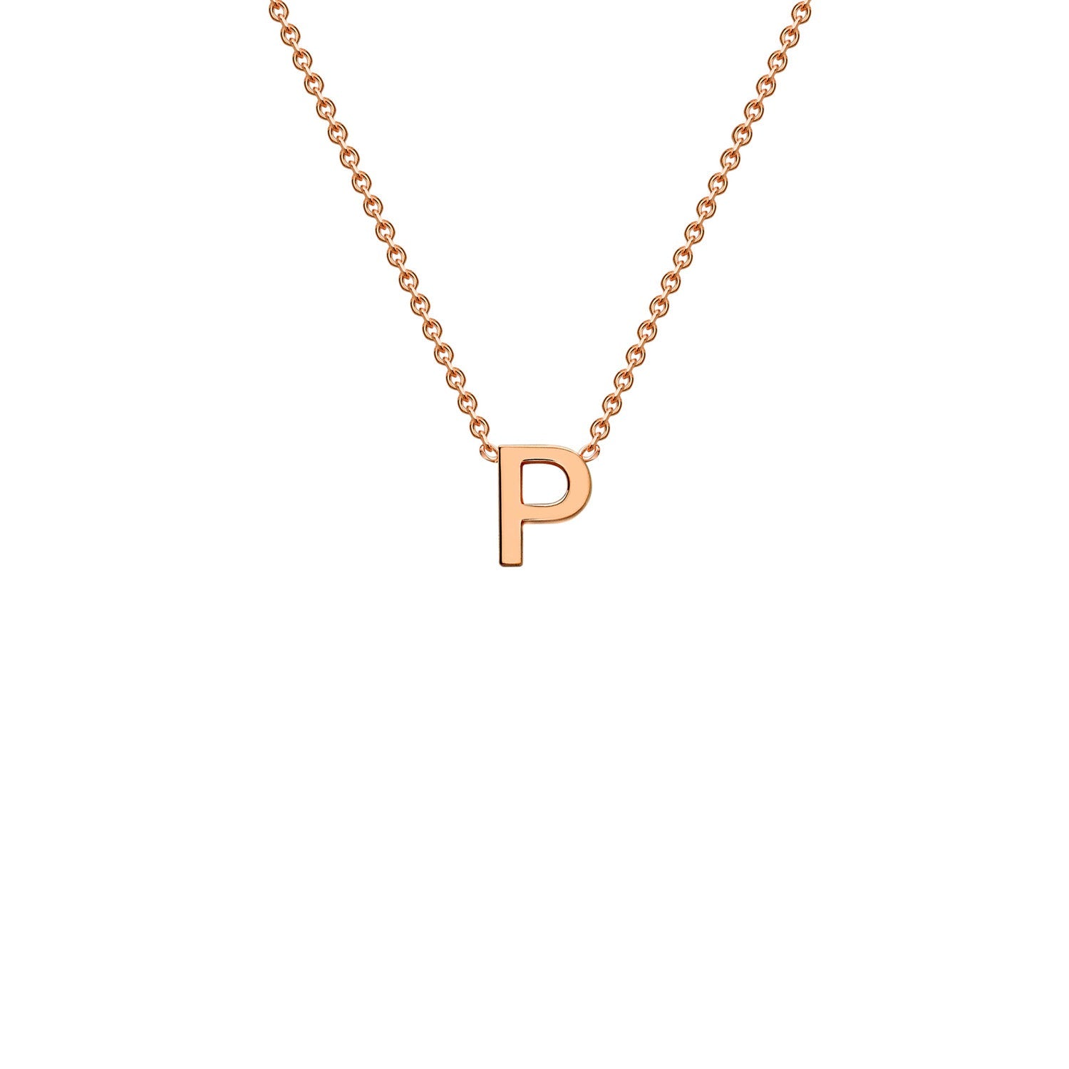 9k Solid Rose Gold Initial Necklace