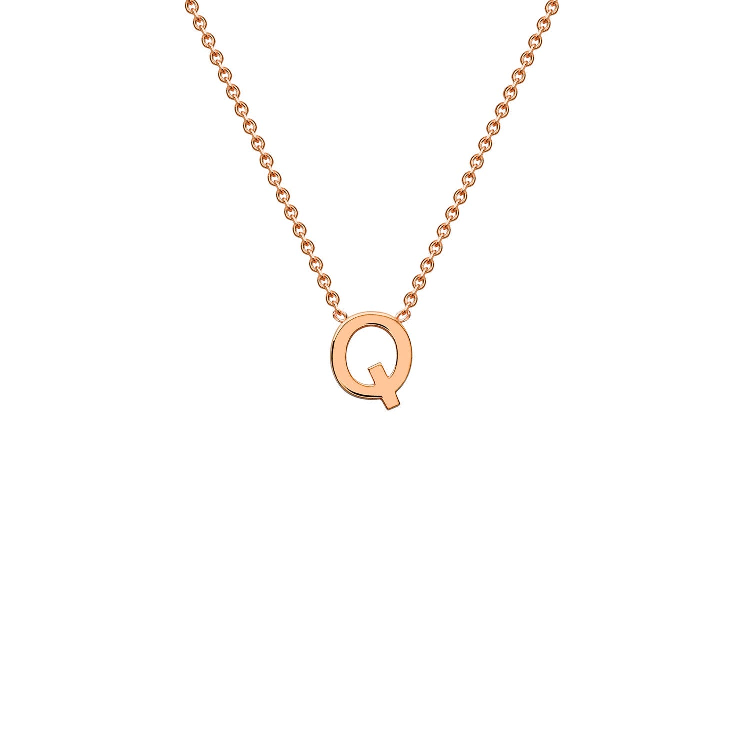 9k Solid Rose Gold Initial Necklace