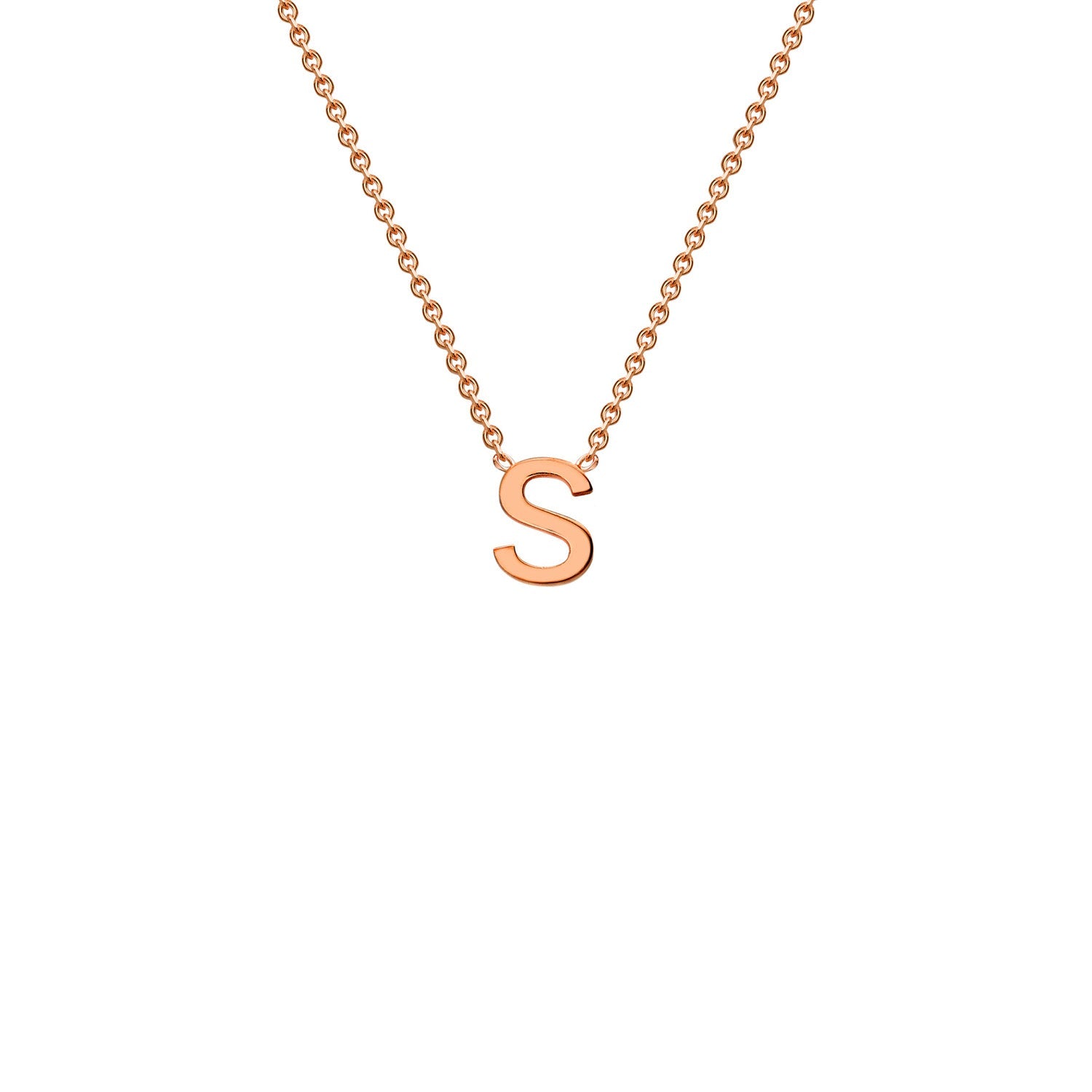 9k Solid Rose Gold Initial Necklace