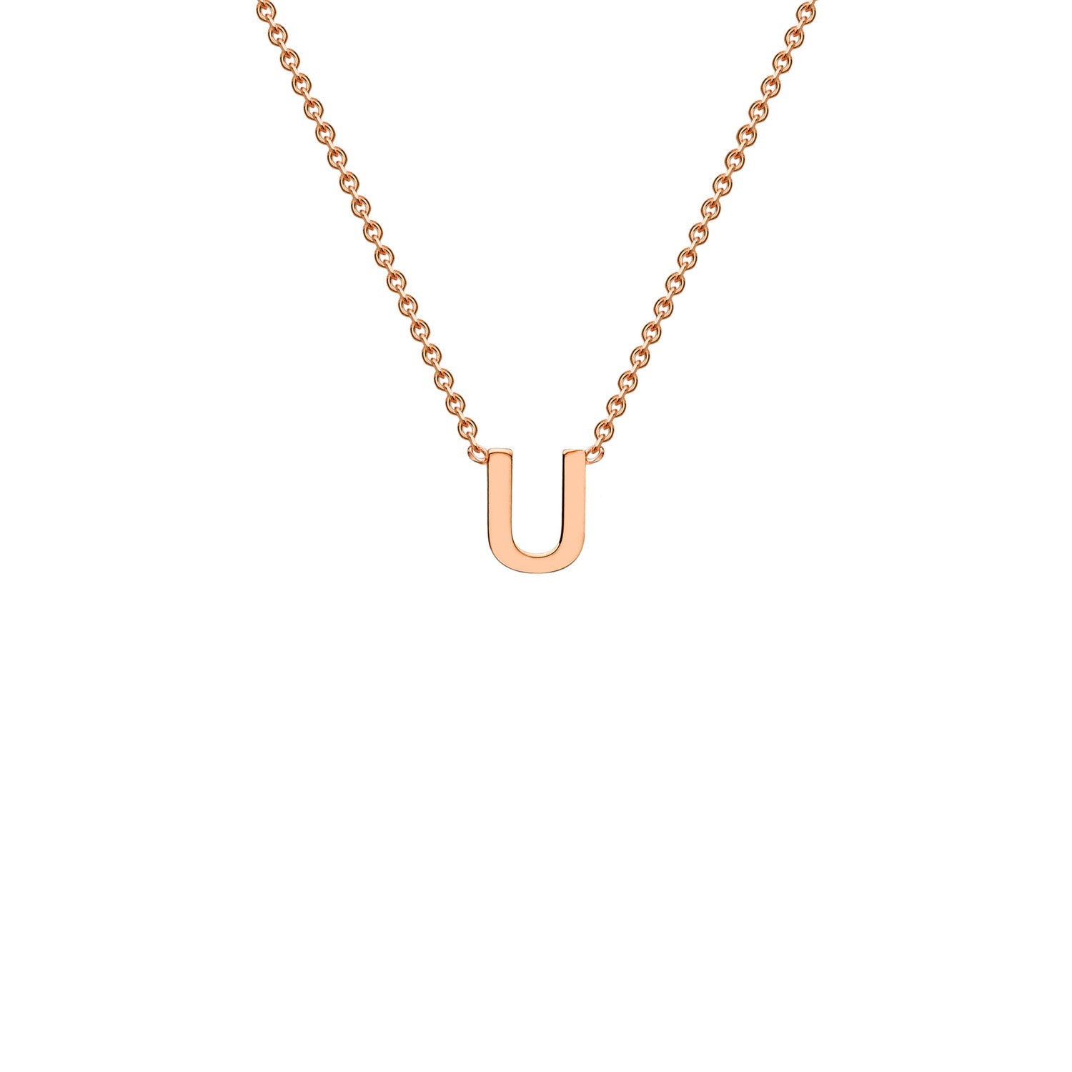 9k Solid Rose Gold Initial Necklace