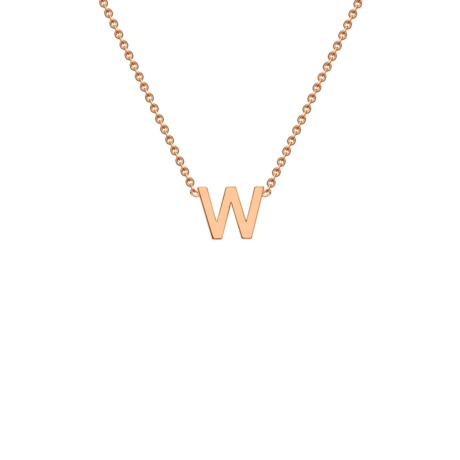 9k Solid Rose Gold Initial Necklace