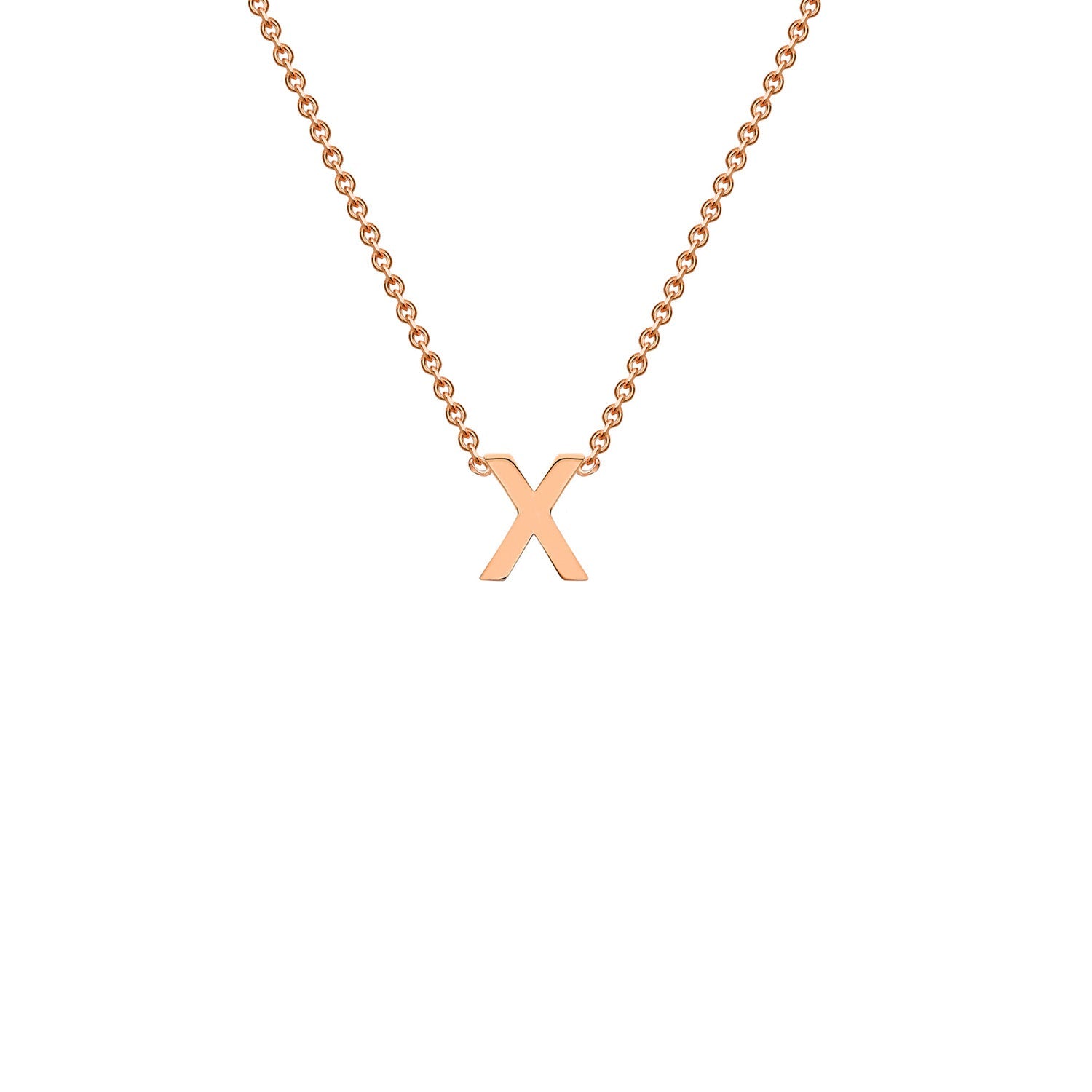 9k Solid Rose Gold Initial Necklace
