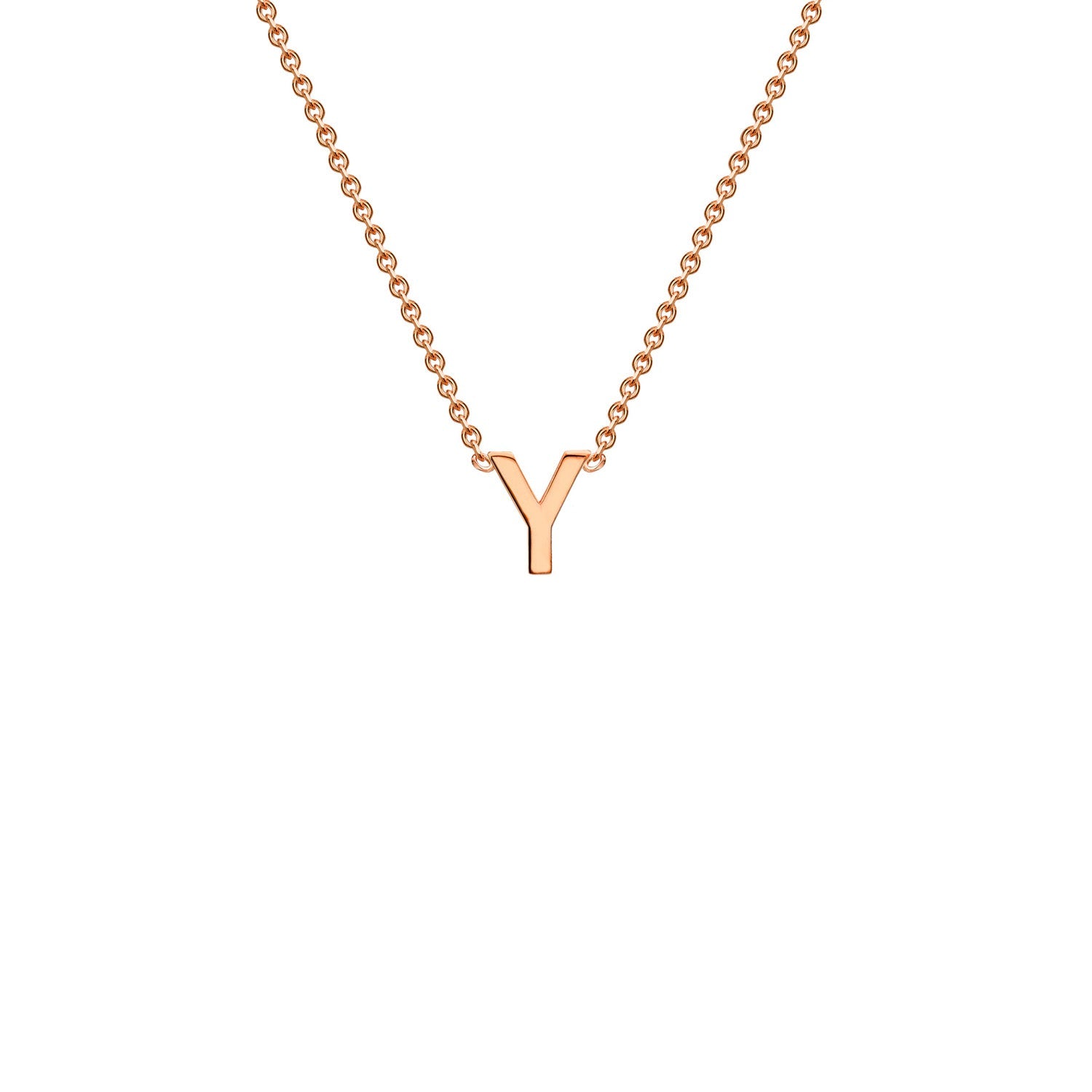 9k Solid Rose Gold Initial Necklace
