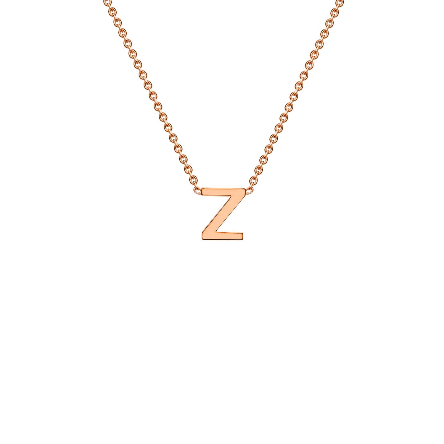 9k Solid Rose Gold Initial Necklace