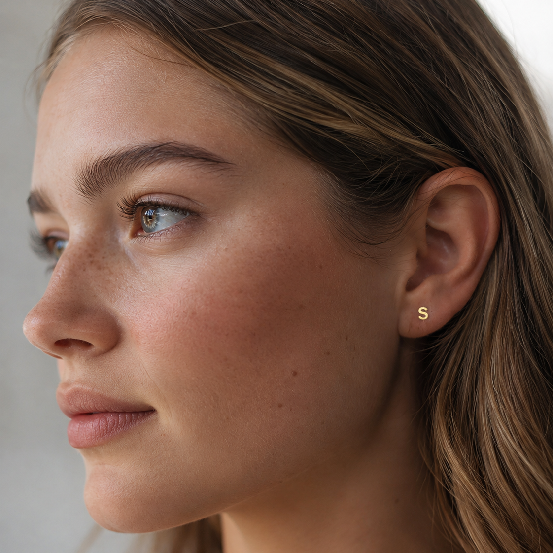 9k Solid Gold Initial Studs