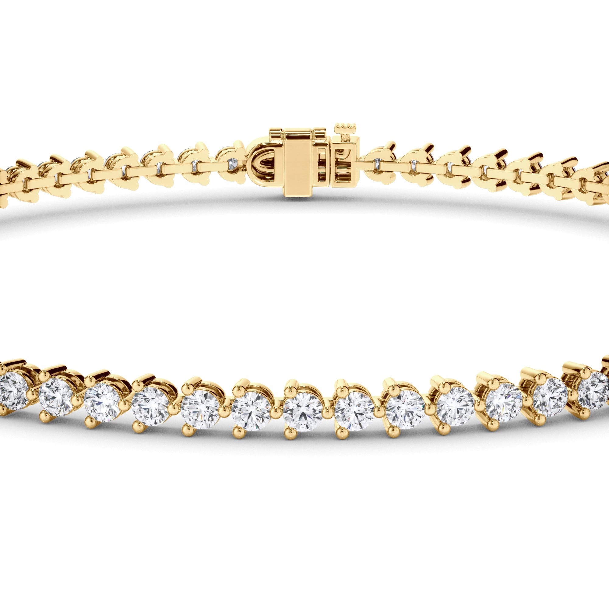 Round Brilliant Cut Natural Mined Diamond Tennis Bracelet